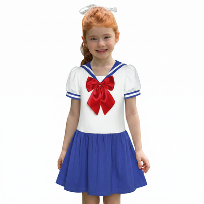 Girls Dress Sailor Moon  School Uniform Dress Navy Suit Size 6-14 Years