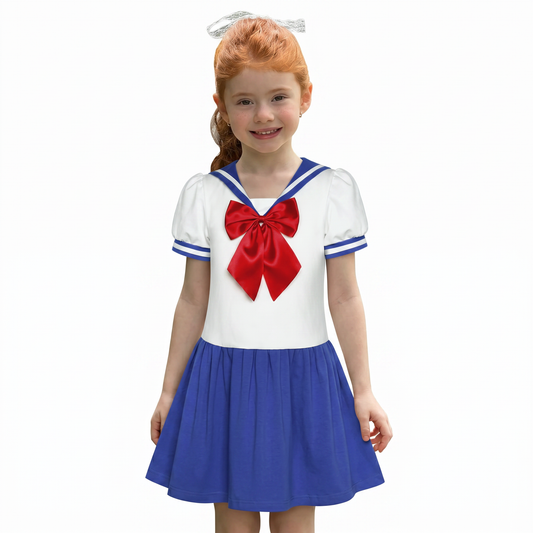 Girls Dress Sailor Moon  School Uniform Dress Navy Suit Size 6-14 Years