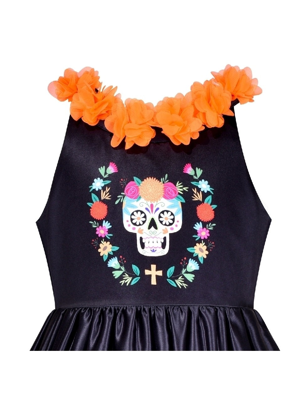 Girls Dress Halloween Witch Bat Pumpkin Costume Purple Dress Black