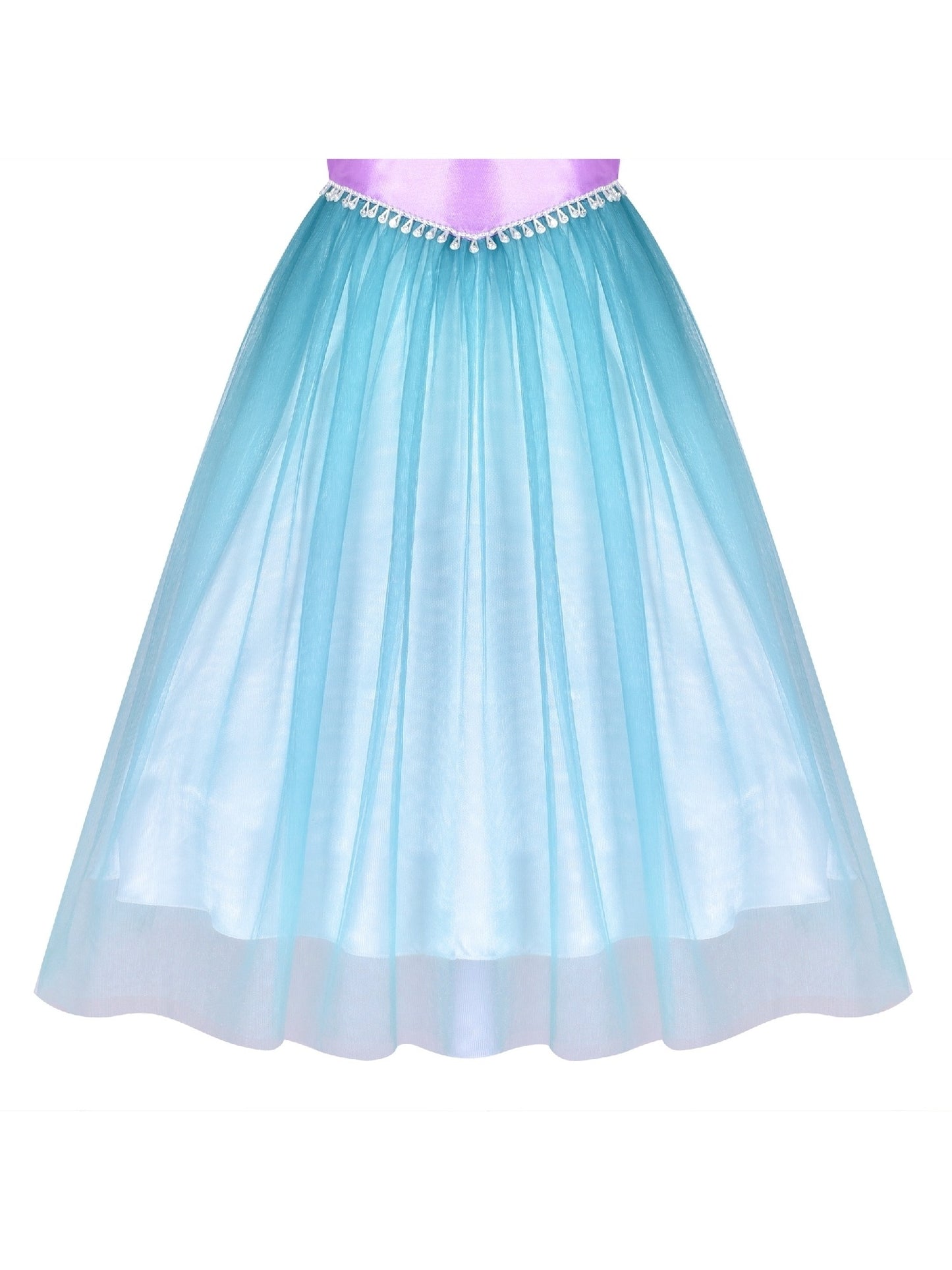 Girls Dress Mermaid Princess Gradient Color Tulle Costume Dress Purple