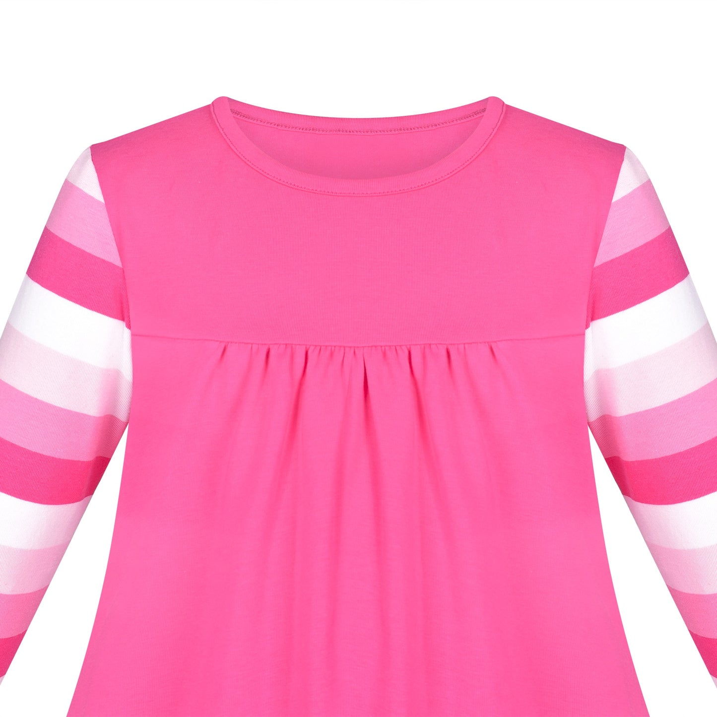 Girls Dress Christmas Santa Pink Cotton Long Sleeve Pink