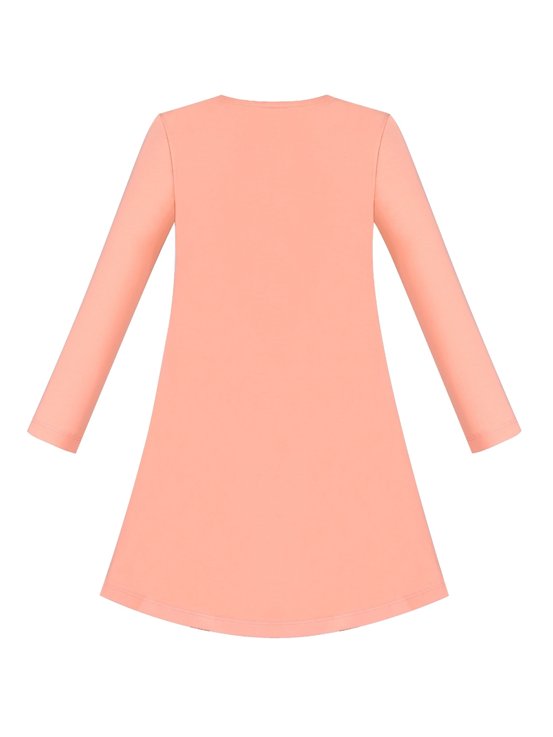 Girls Dress Christmas Santa Pink Cotton Long Sleeve Pink