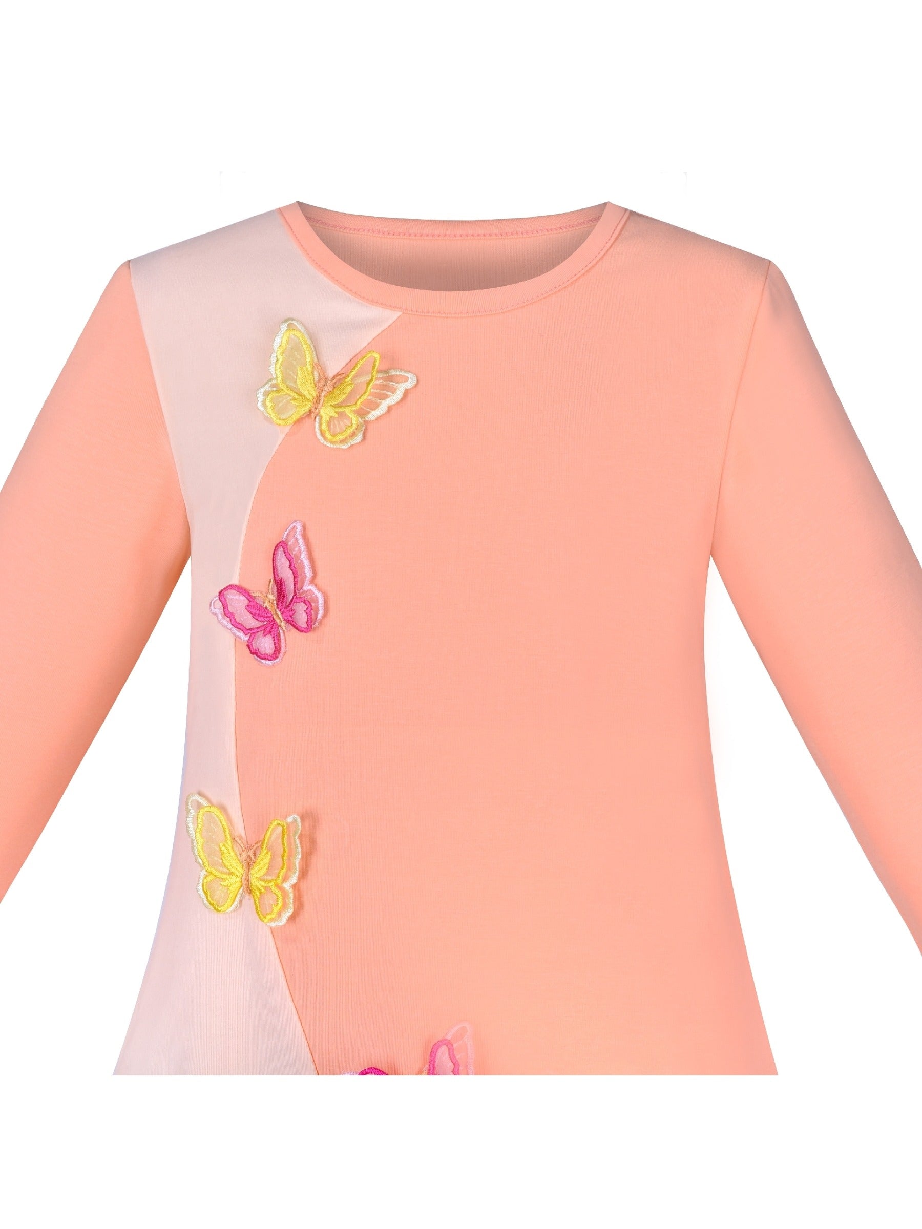 Girls Dress Christmas Santa Pink Cotton Long Sleeve Pink