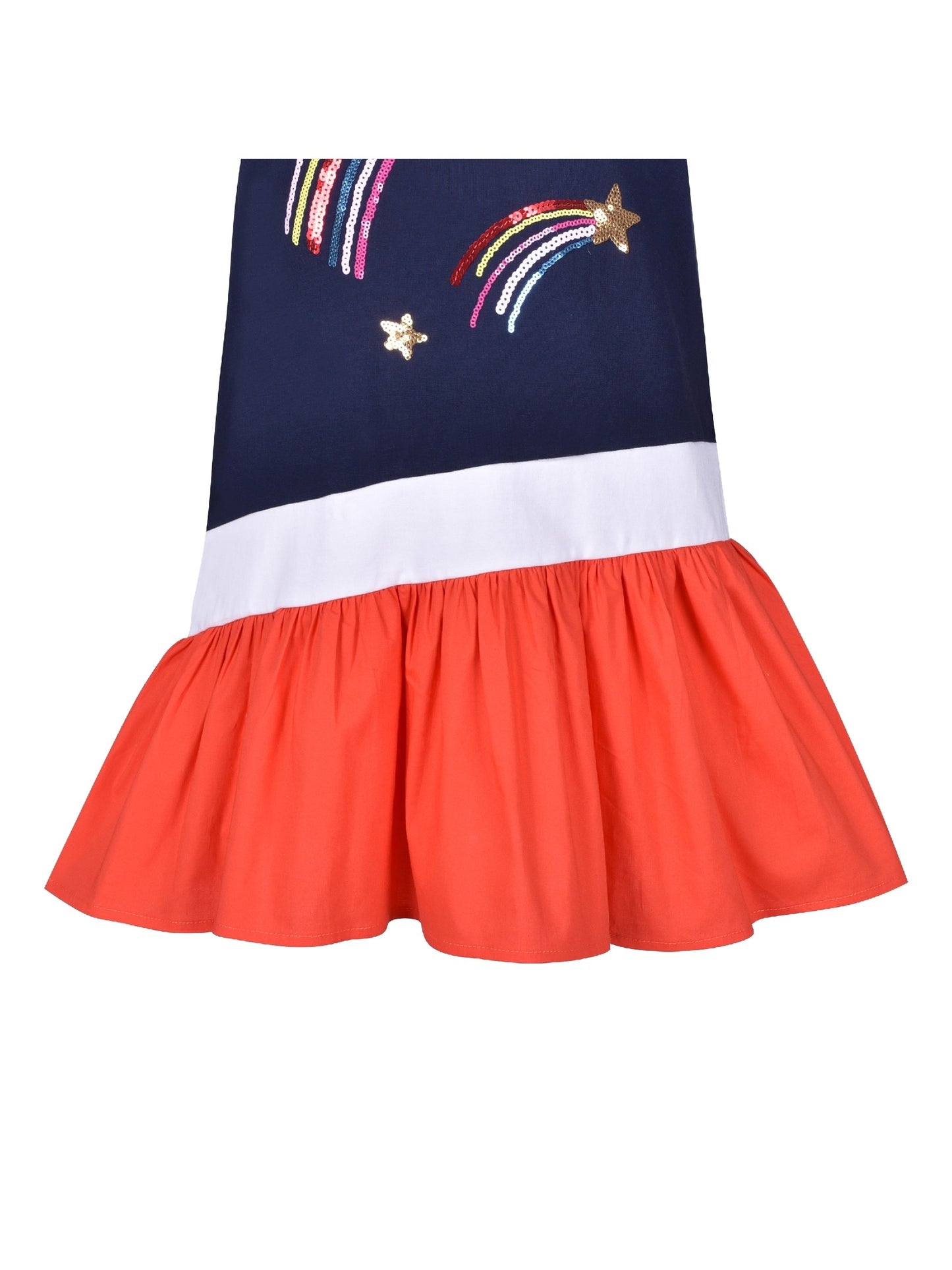 Girls Dress Easter Bunny Rainbow Cotton Embroidery Casual Long Sleeve Blue