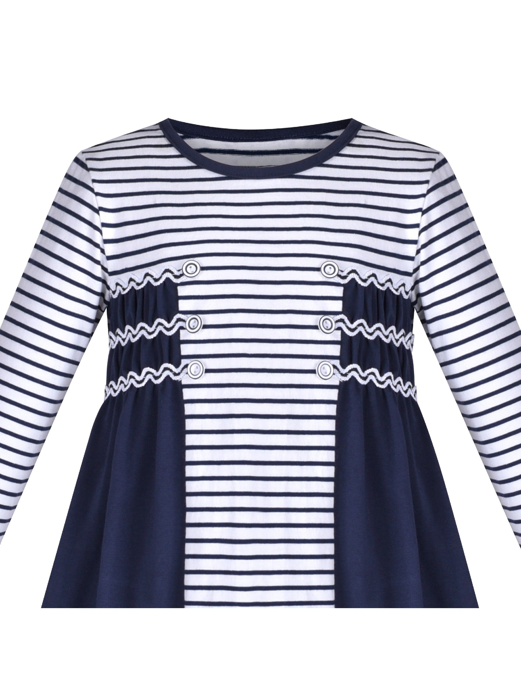 Girls Dress Christmas Santa Pink Cotton Long Sleeve Blue