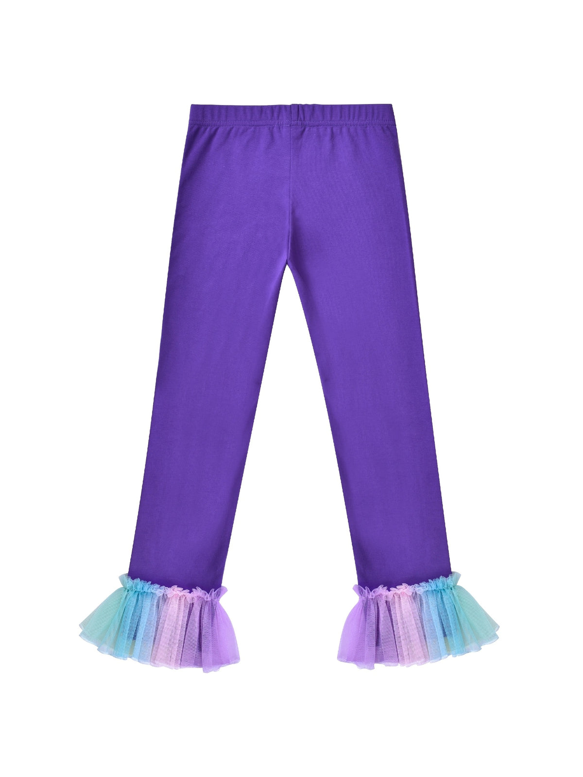 Girls Pants 3-Pack Cotton Leggings Stretchy Toddler Kids Purple