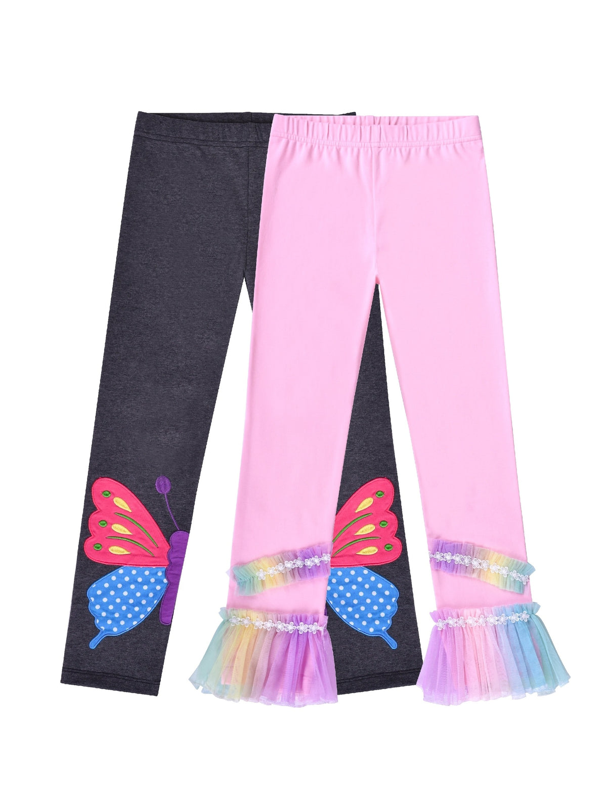 Girls Pants 3-Pack Cotton Leggings Stretchy Toddler Kids Pink