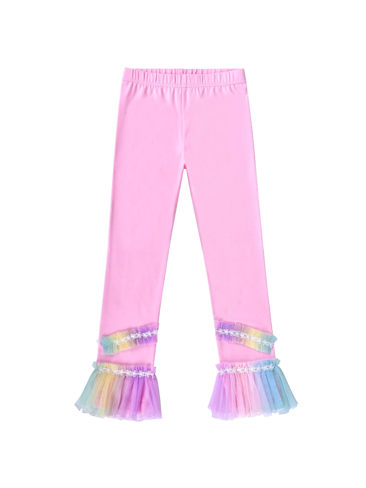 Girls Pants 3-Pack Cotton Leggings Stretchy Toddler Kids Pink