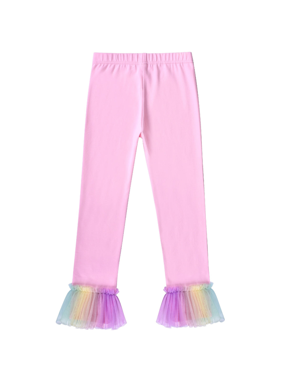 Girls Pants 3-Pack Cotton Leggings Stretchy Toddler Kids - Rainbow Butterfly