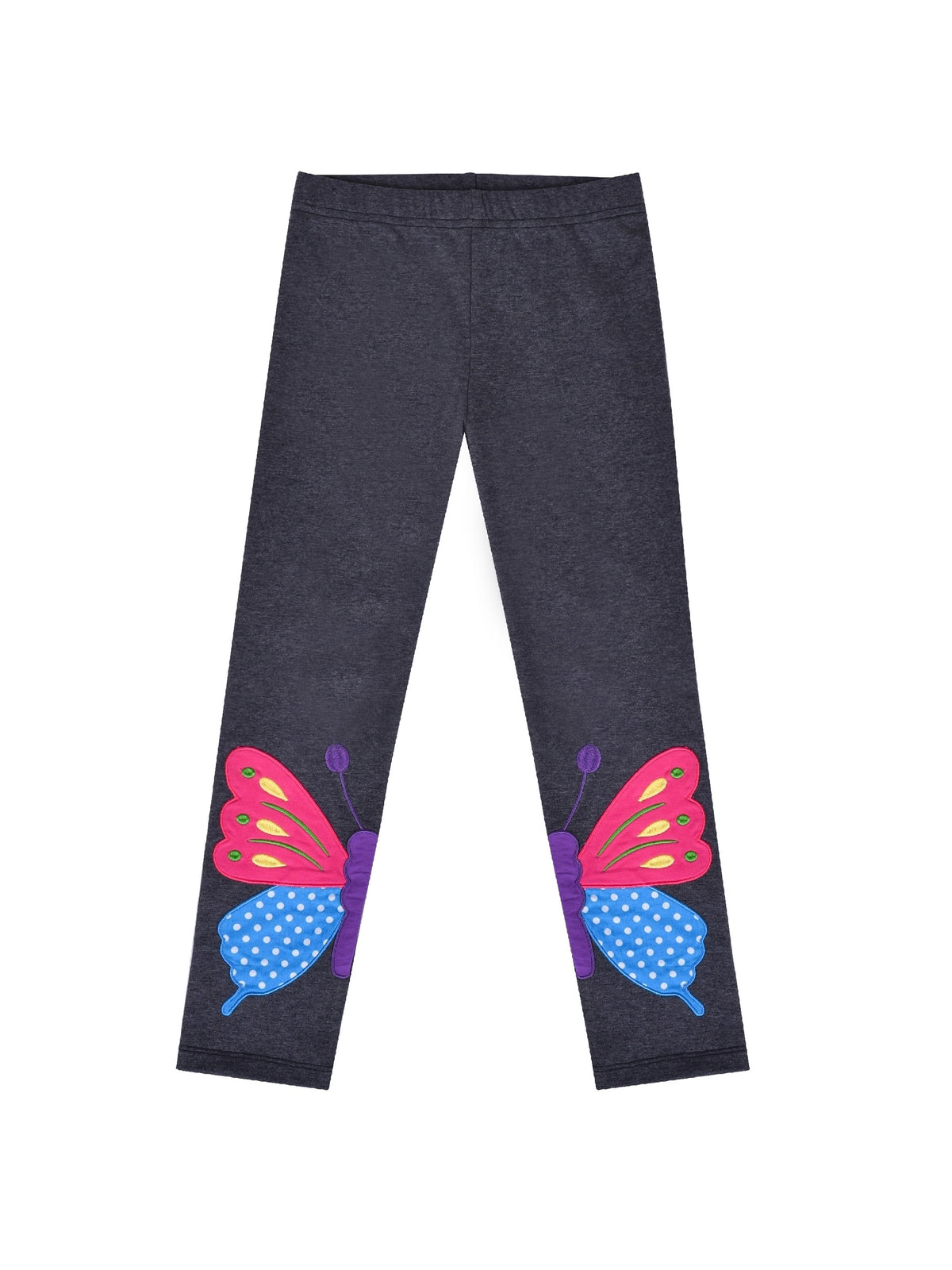 Girls Pants 3-Pack Cotton Leggings Stretchy Toddler Kids - Rainbow Butterfly