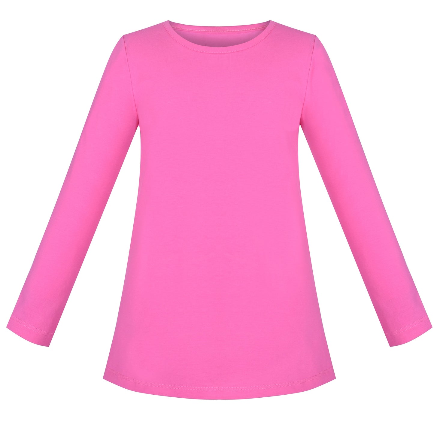 2 Packs Girls Top Tee Shirt Long Sleeve Gray Pink School Uniform Pink