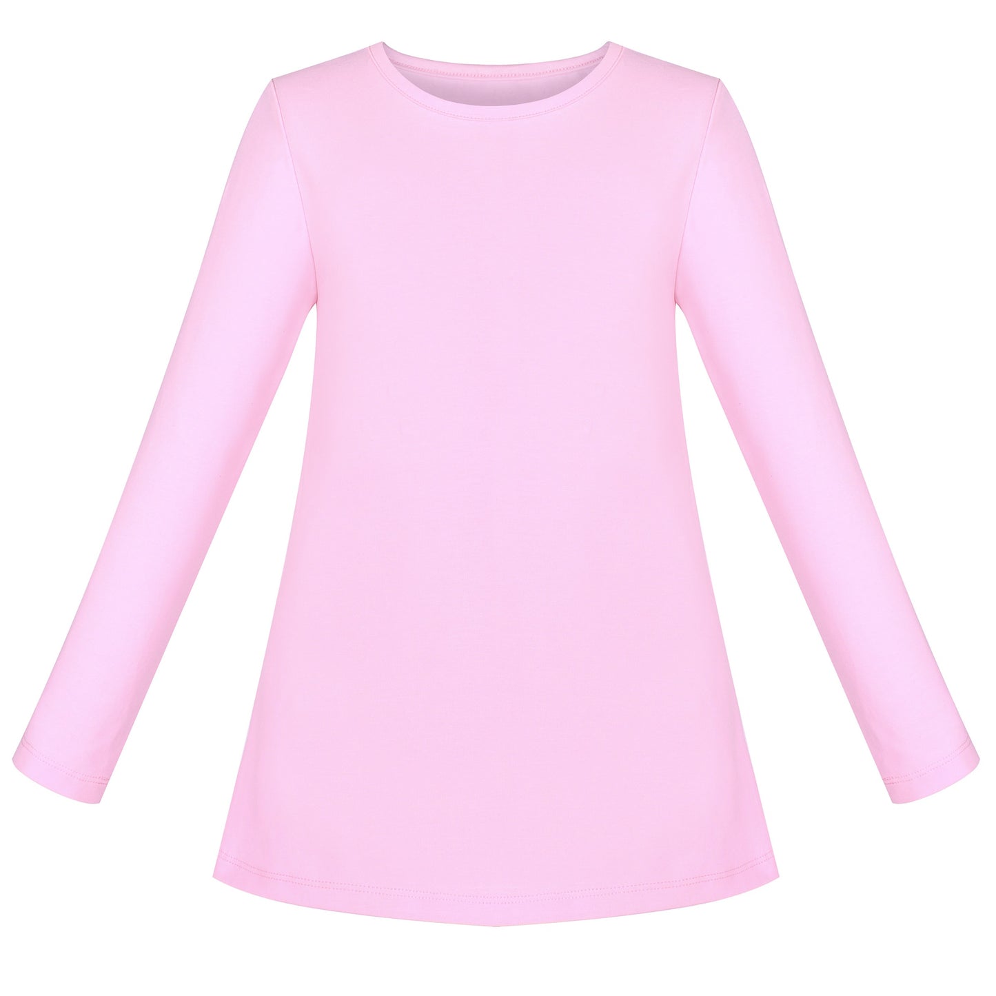 2 Packs Girls Top Tee Shirt Long Sleeve Gray Pink School Uniform Pink
