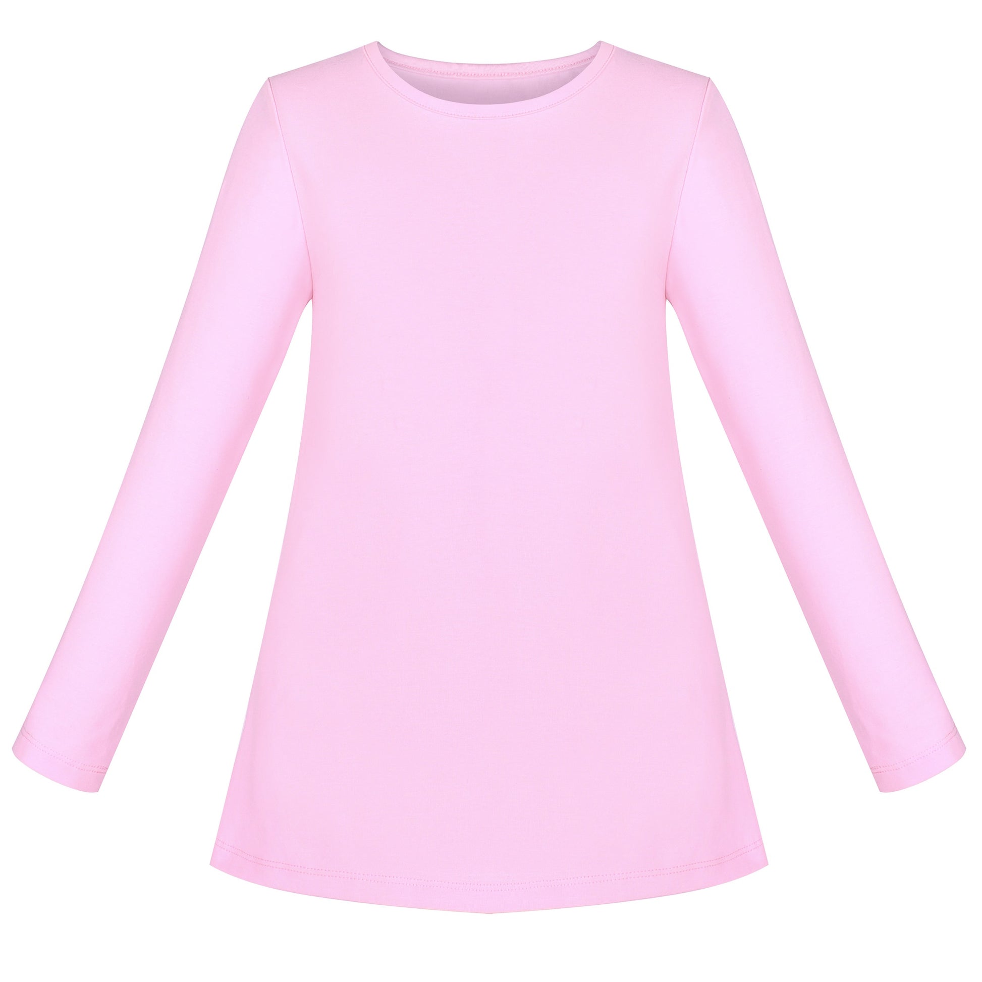 2 Packs Girls Top Tee Shirt Long Sleeve Gray Pink School Uniform Pink