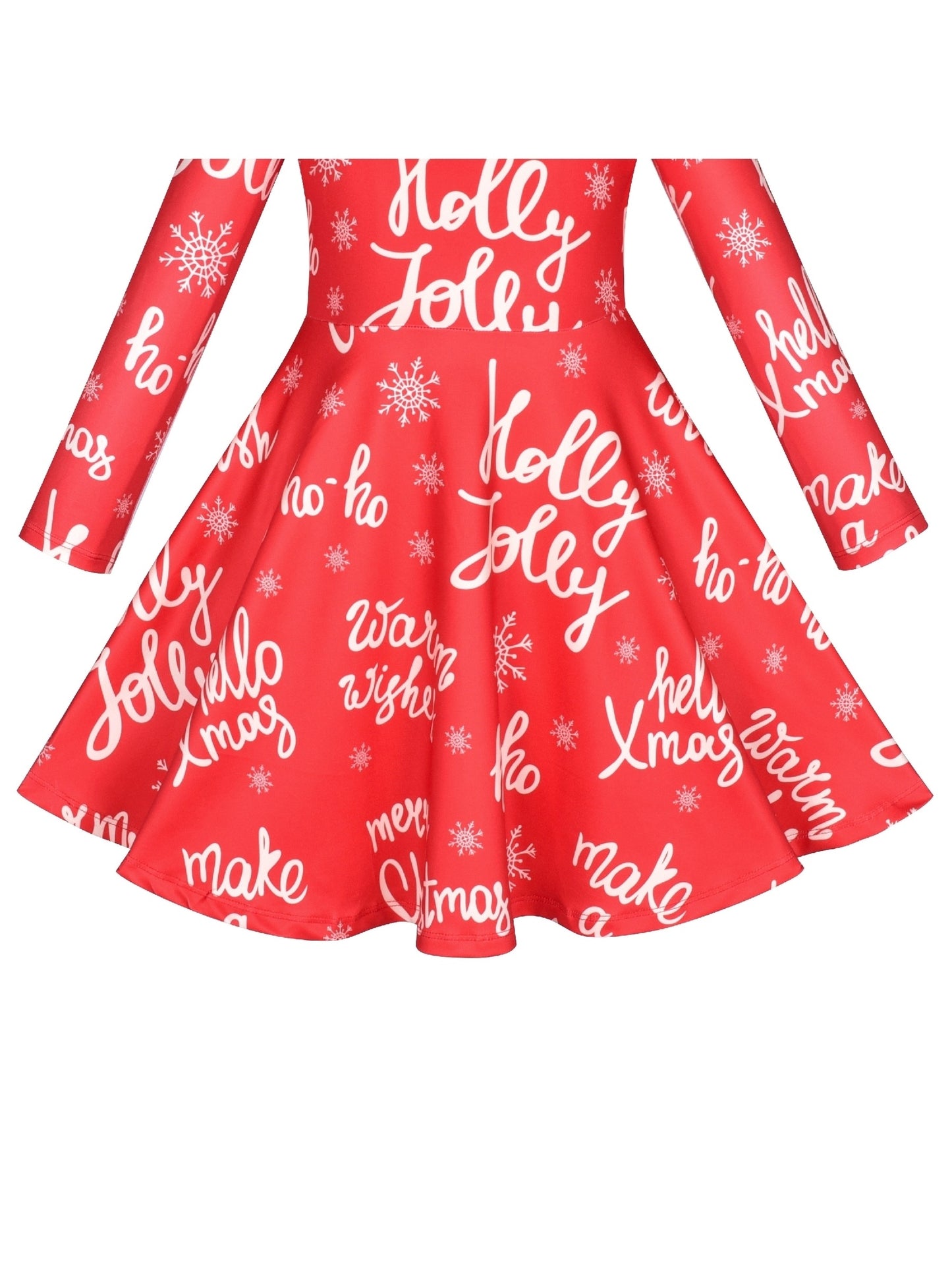 Girls Dress Unicorn Rainbow Casual Long Sleeve Red