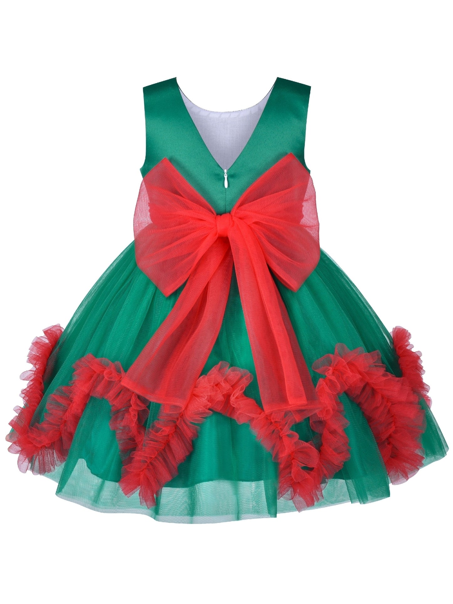 Girls Dress Lace Top Blue Wave Hem Skirt Wedding Bridesmaid Green