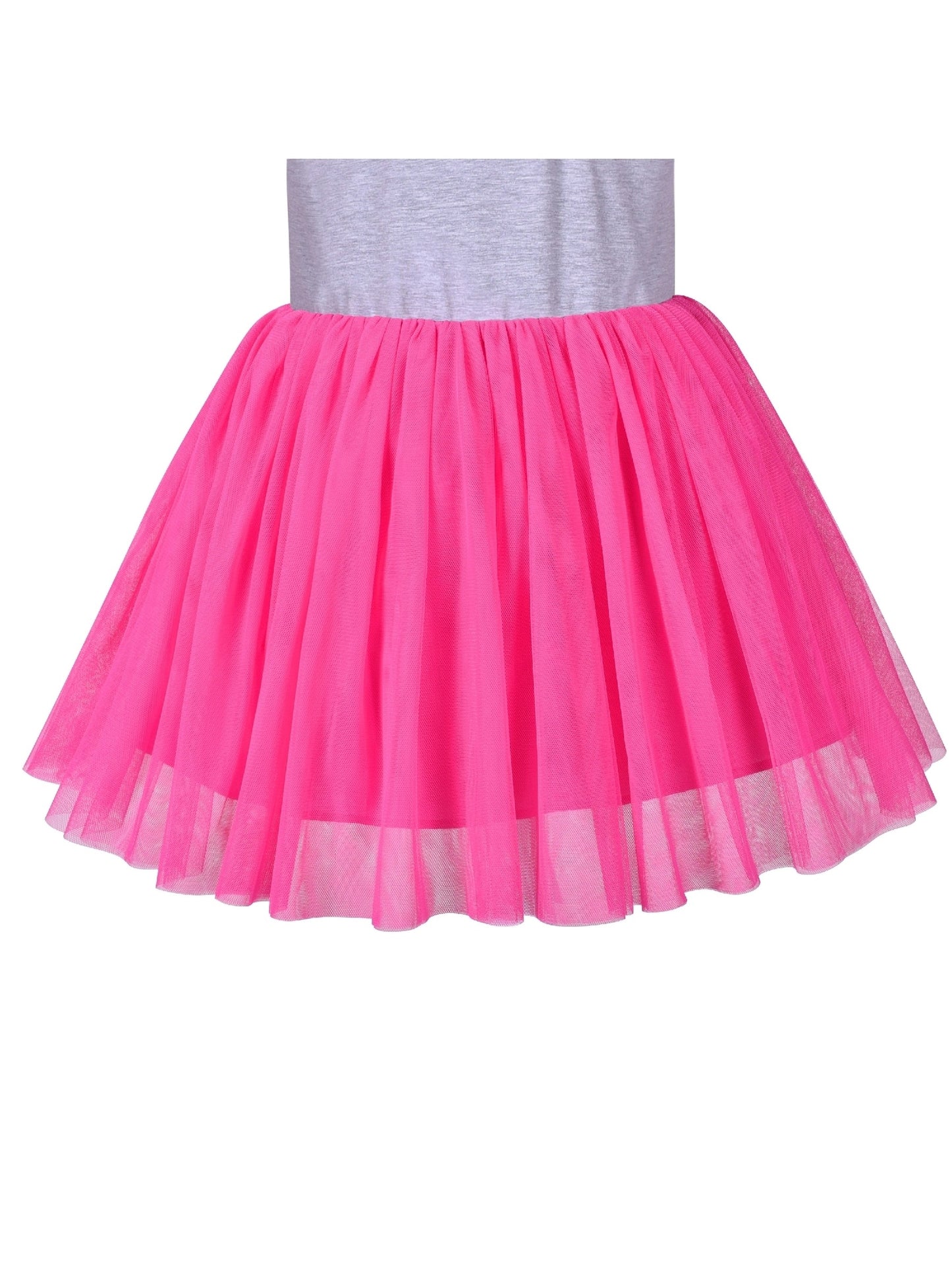 Girls Dress Rainbow Colorful Tulle Skirt Long Sleeve Holiday Party Gray