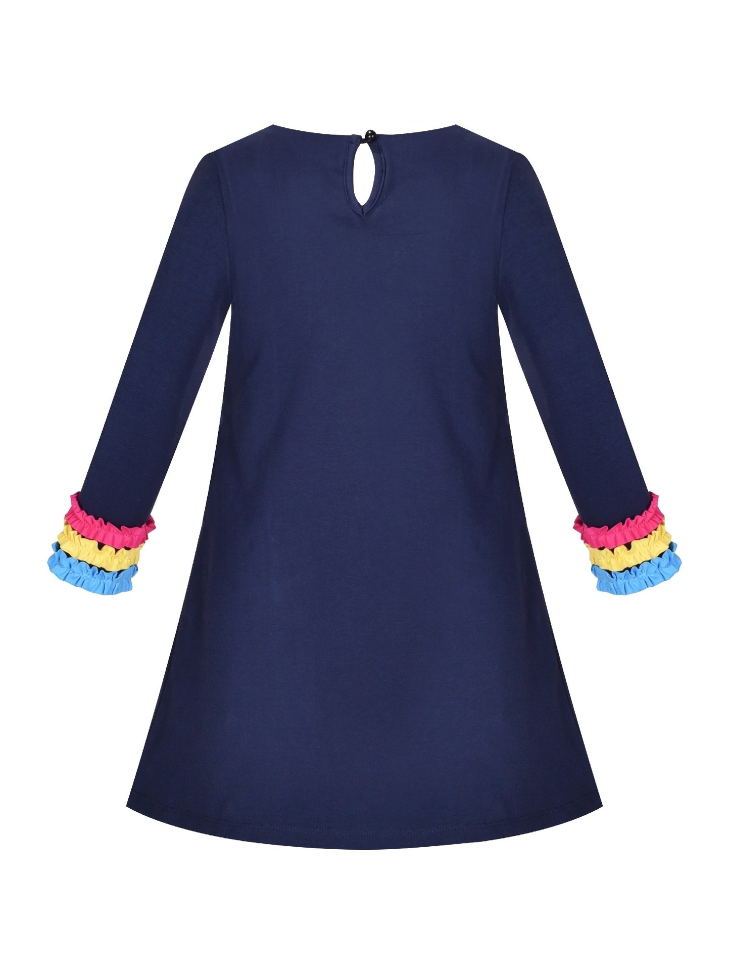 Girls Dress Christmas Santa Pink Cotton Long Sleeve Multi-Color