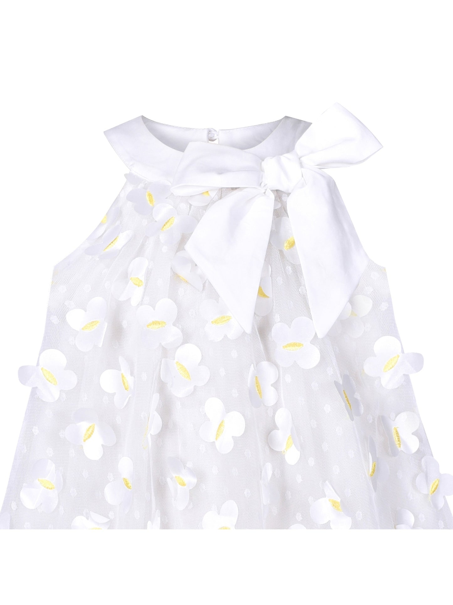 Flower Girls Dress Halter Dress Pearl Party Wedding Birthday White