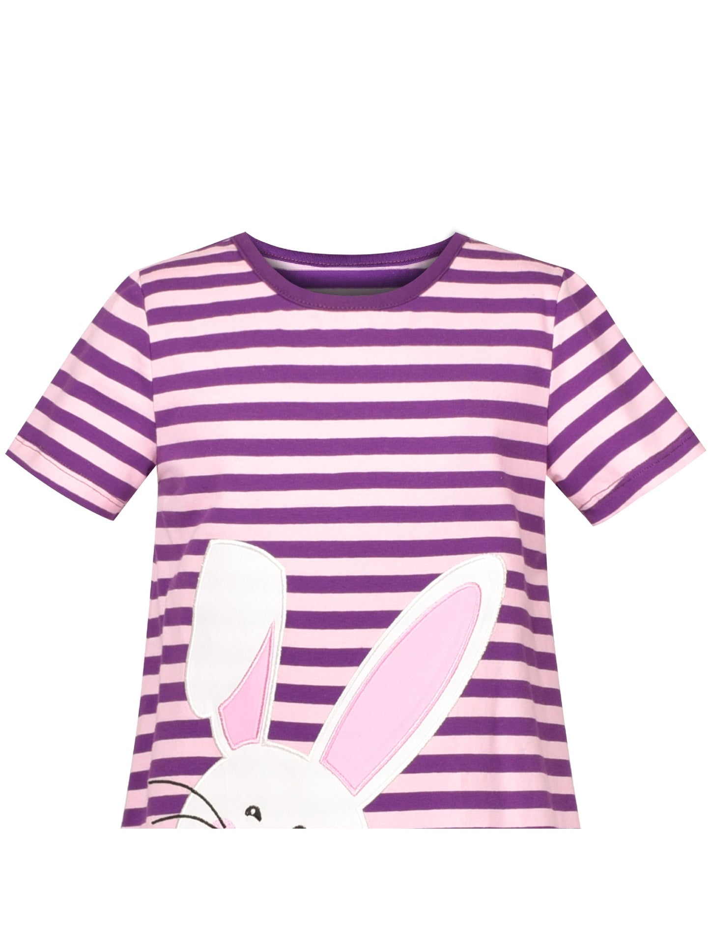 Girls Dress Cotton Green Crocodile Dinosaur Pocket Short Sleeve Purple