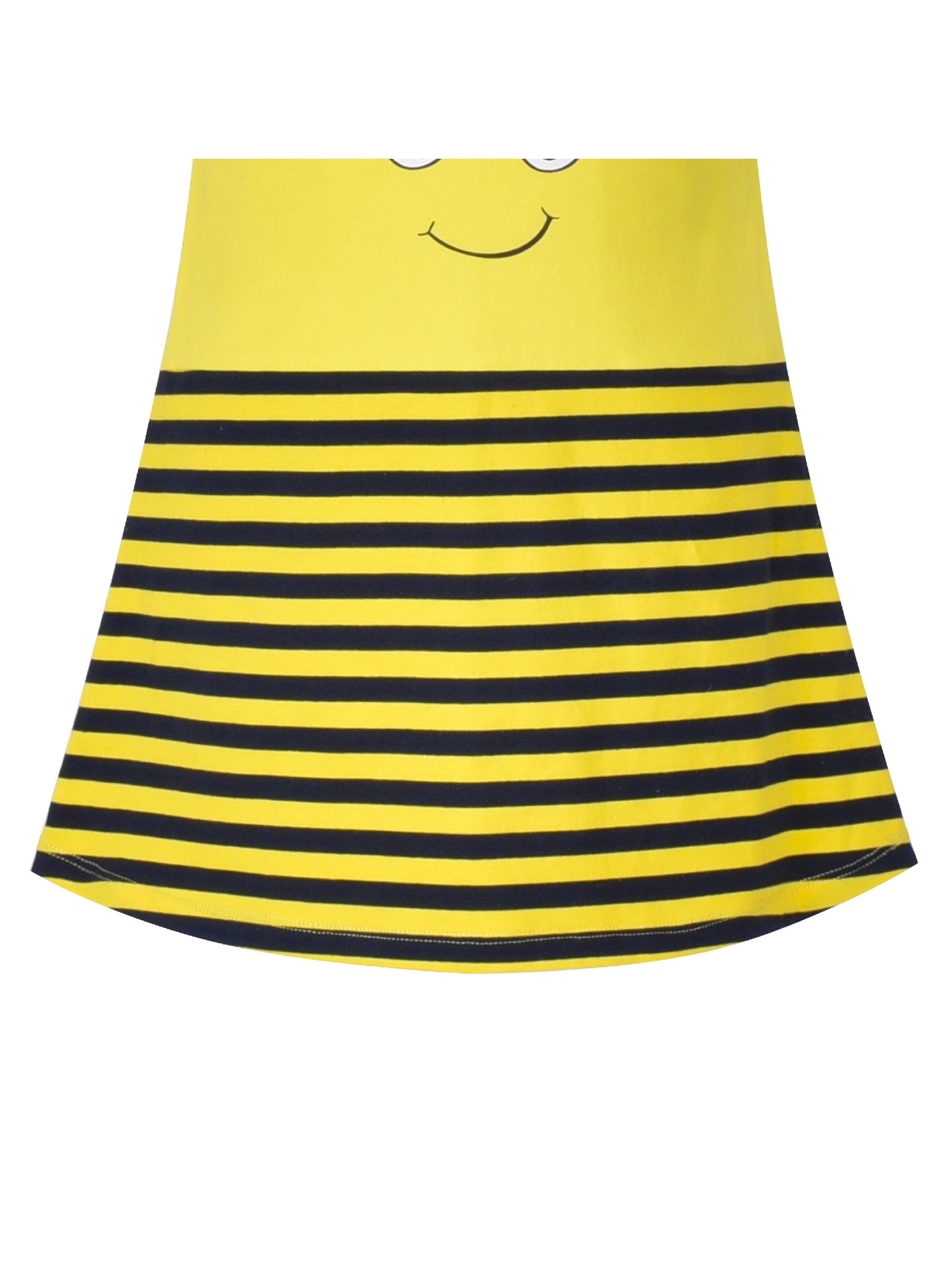 Girls Dress Cotton Green Crocodile Dinosaur Pocket Short Sleeve Yellow