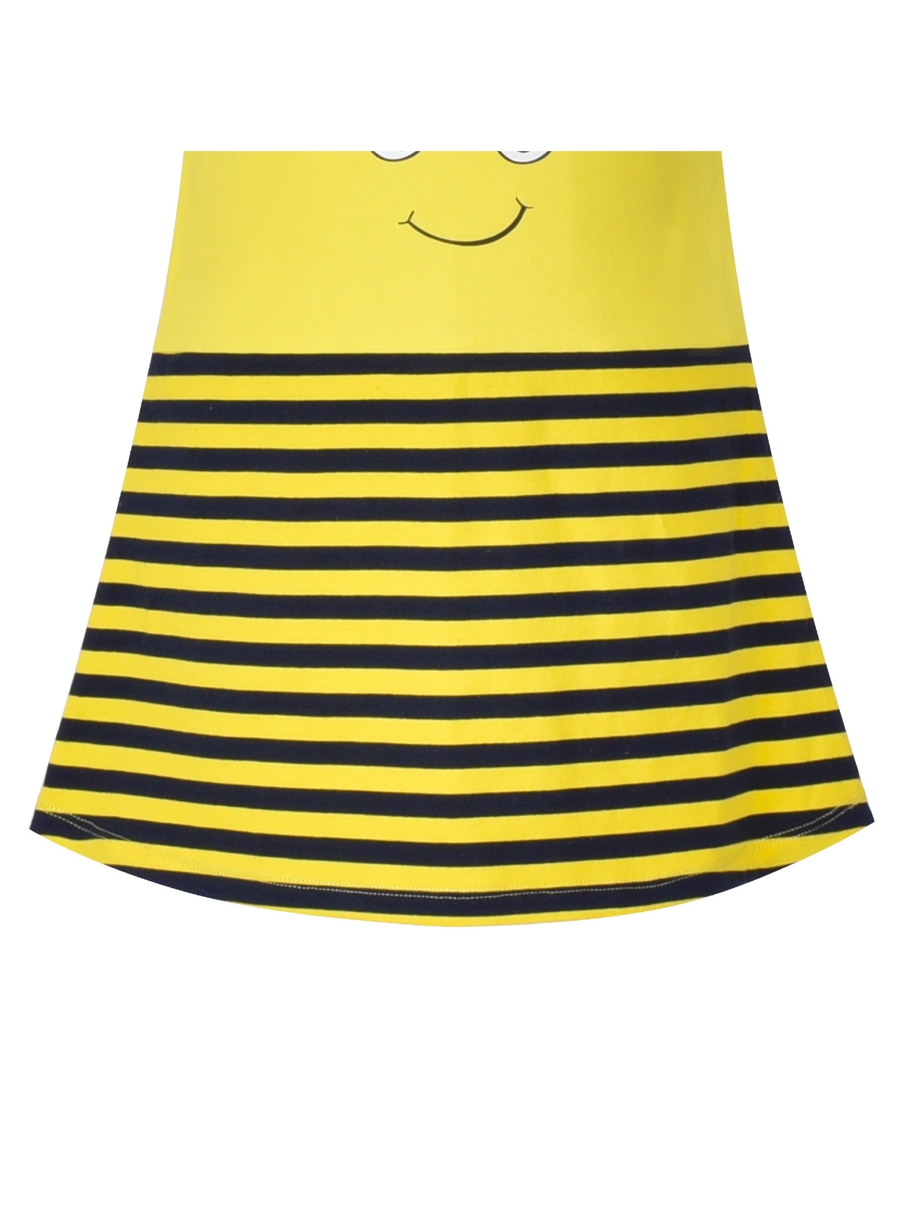Girls Dress Cotton Green Crocodile Dinosaur Pocket Short Sleeve Yellow