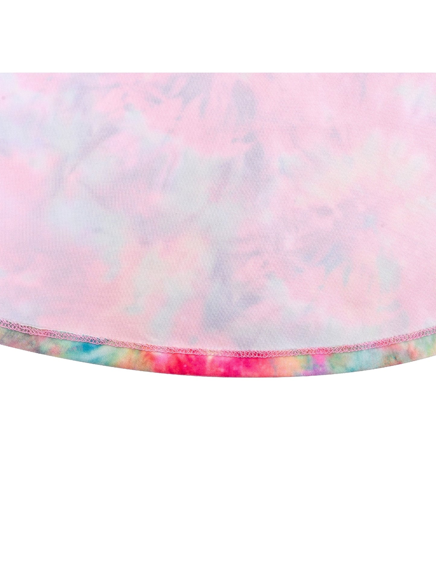 Girls Dress High-Low Fairy Hem Tie-dye Style Casual Short Sleeve Pink