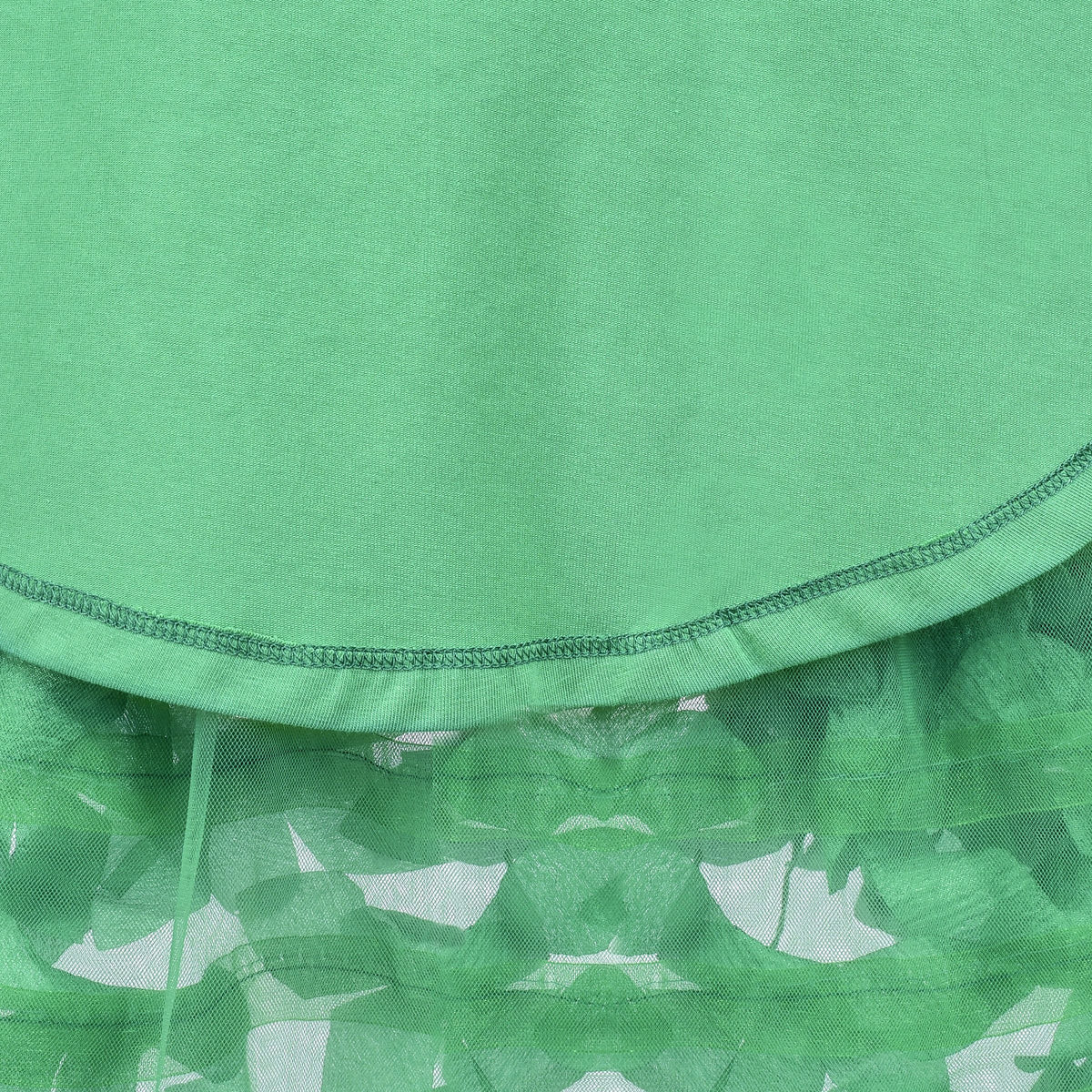 Girls Dress Turquoise Dimensional Flower Birthday Wedding Dress - Green