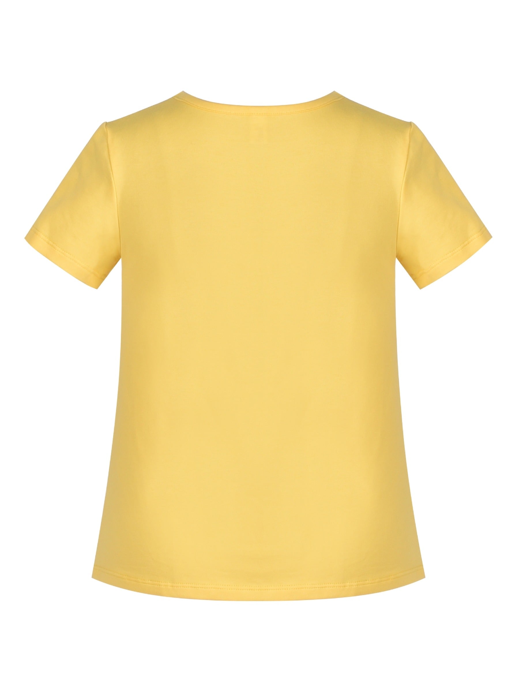 Girls Cotton T-shirt Purple Balloon Yellow Heart Graphic Short Sleeve Multi-Color