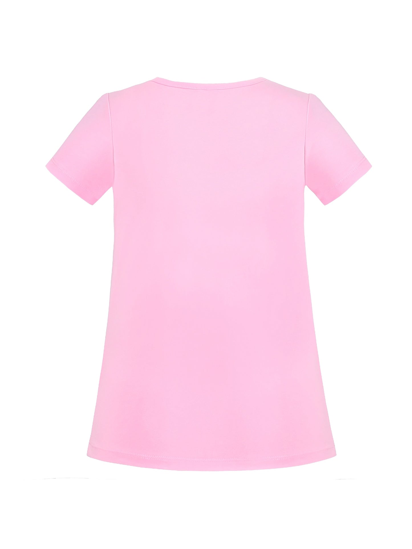 Girls Cotton T-shirt Purple Balloon Yellow Heart Graphic Short Sleeve Pink