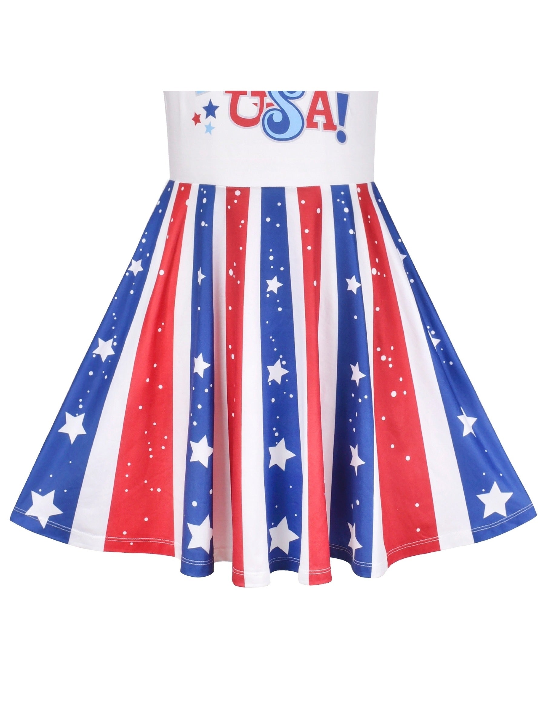 Girls Dress Blue Unicorn Short Sleeve Casual Dress Multi-Color