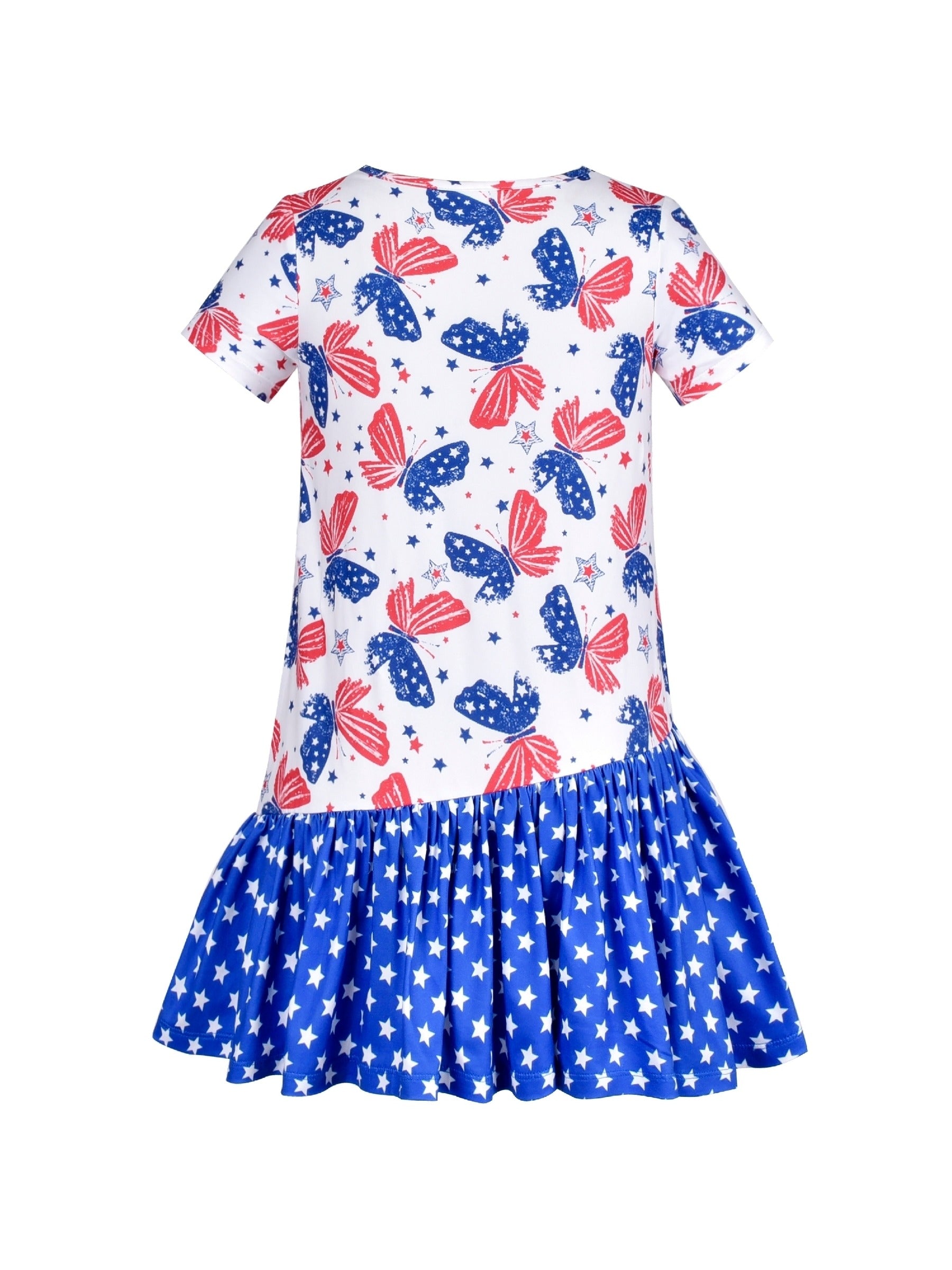 Girls Dress Cotton Green Crocodile Dinosaur Pocket Short Sleeve Multi-Color