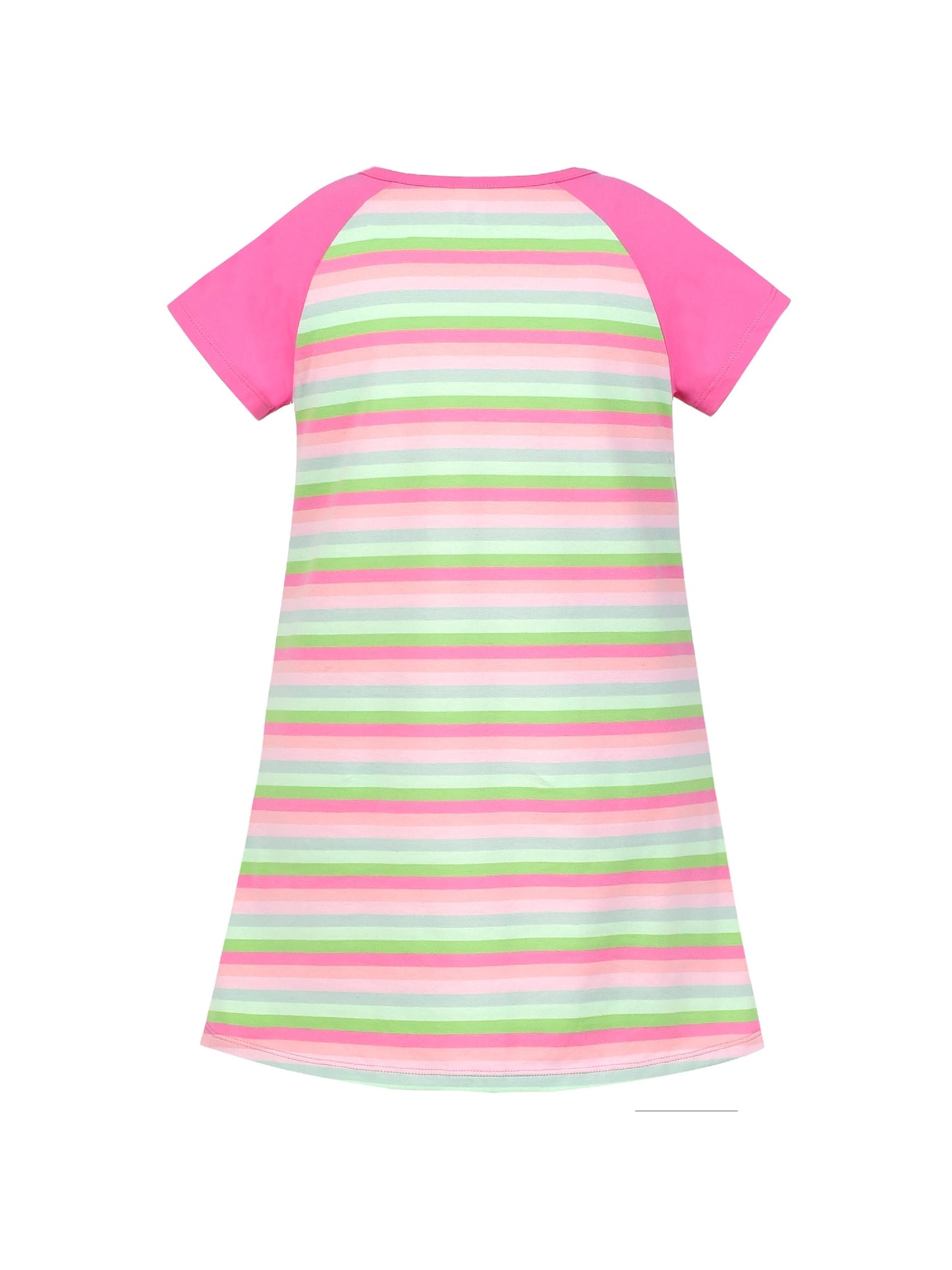 Girls Dress Tee Cotton Sunflower Petal Short Sleeve Pink