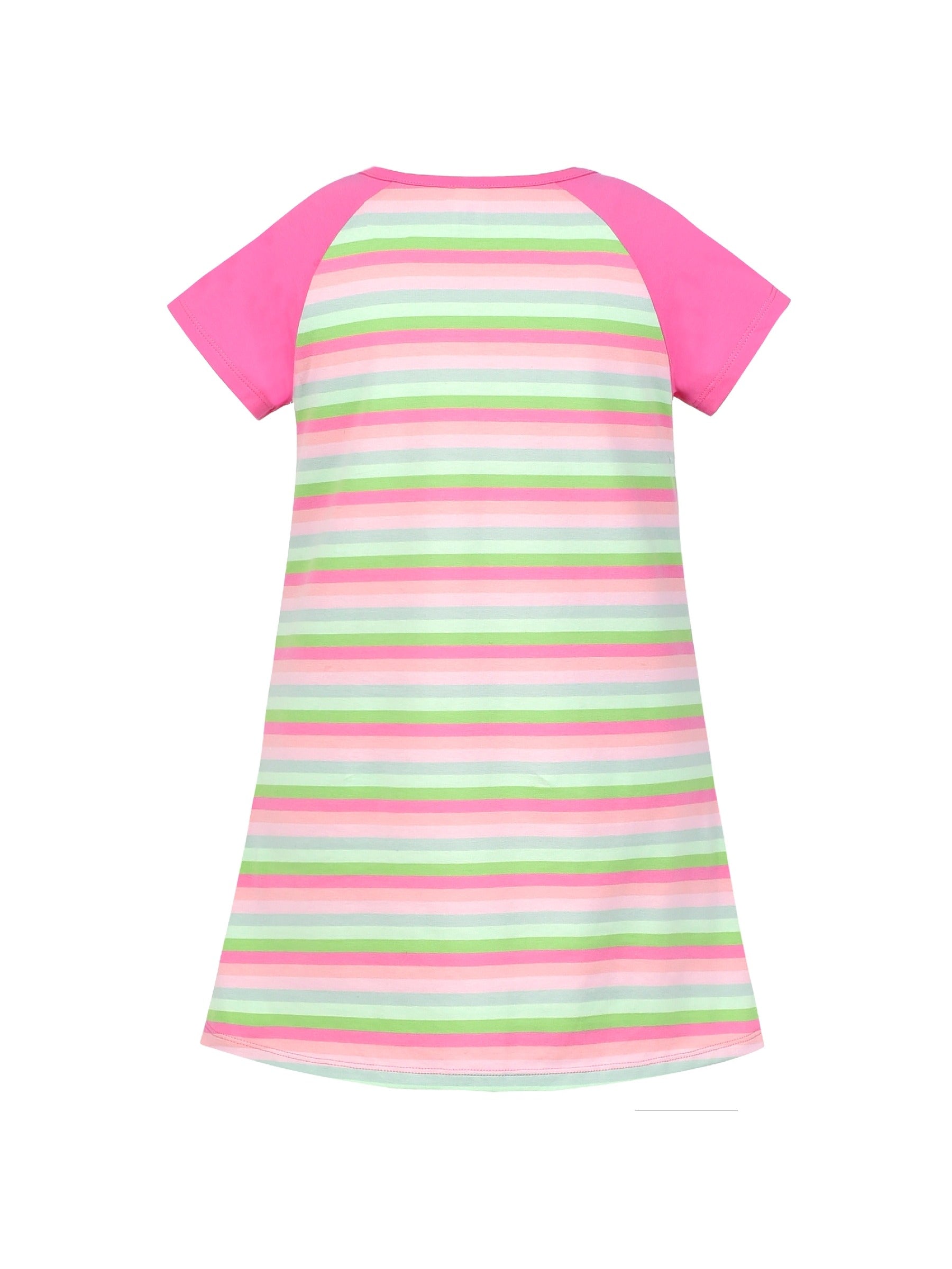 Girls Dress Tee Cotton Sunflower Petal Short Sleeve Pink
