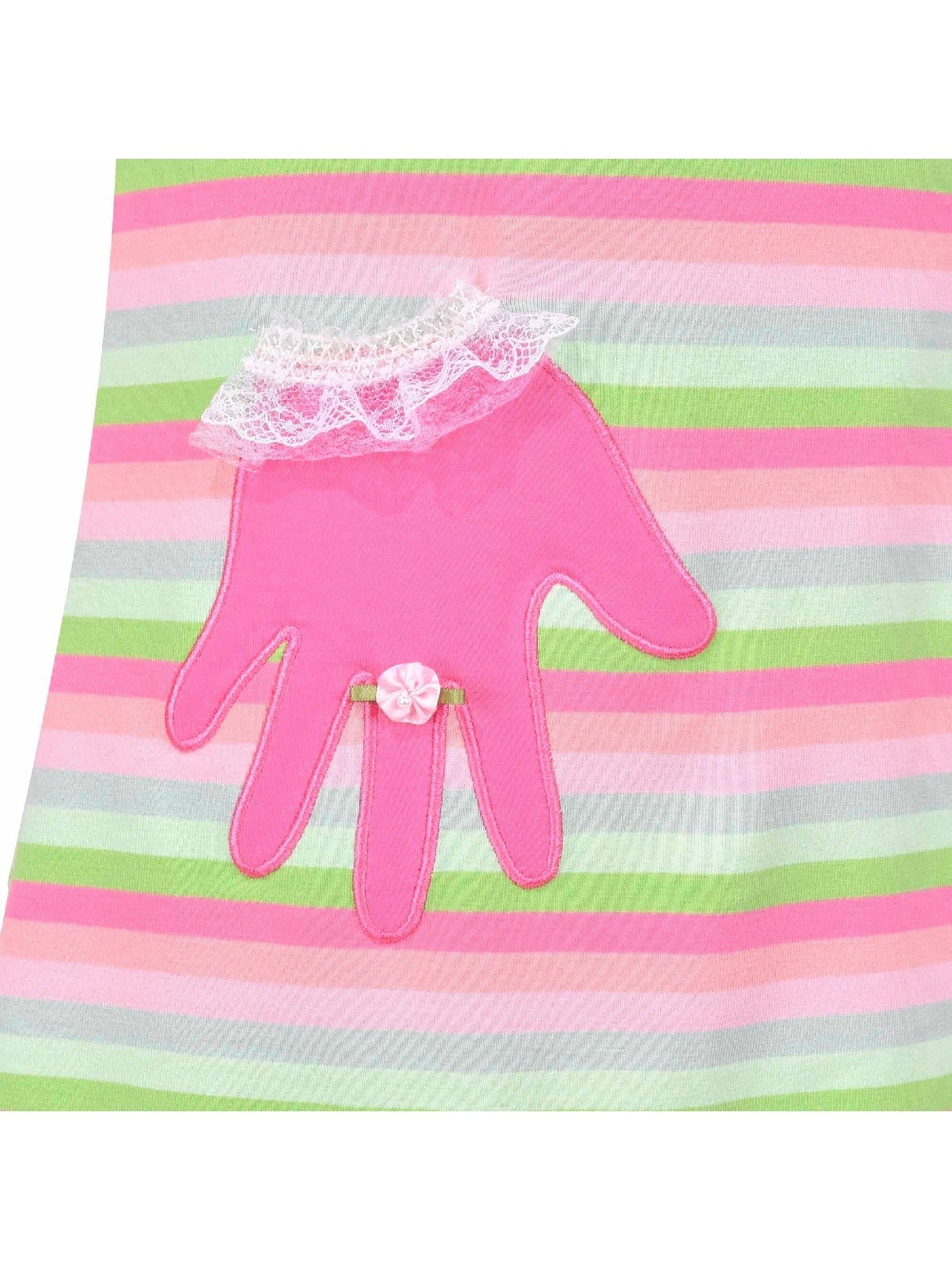 Girls Dress Tee Cotton Sunflower Petal Short Sleeve Pink