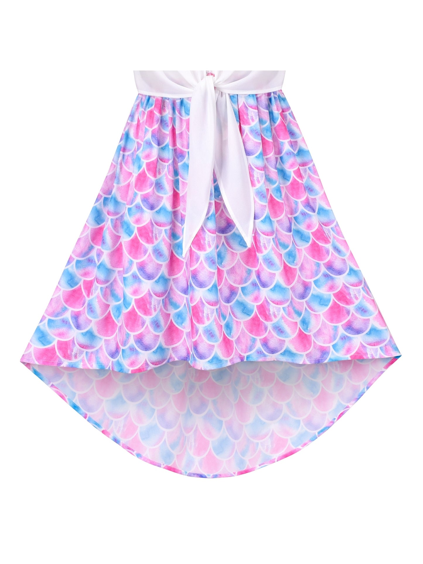 Girls Dress Lace to Chiffon Striped Black White Tied Waist Purple
