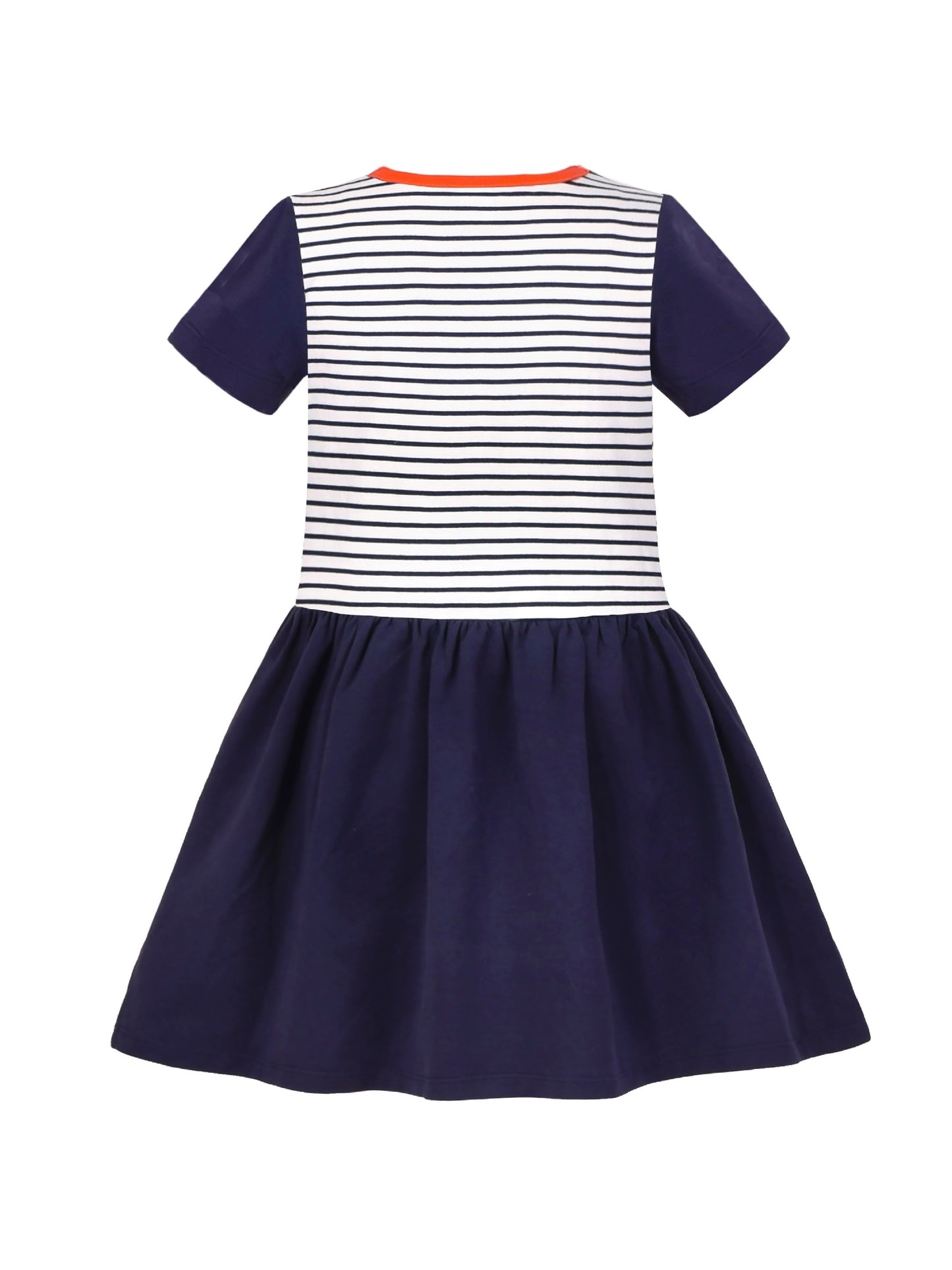 Girls Dress Blue Dot Rabbit Bunny Knitted Cotton Sundress Blue