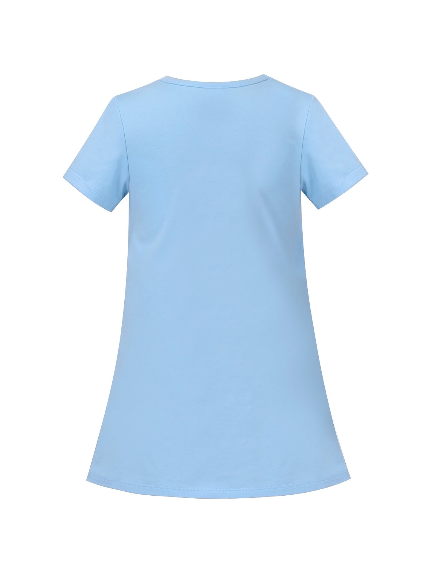 Girls Dress Tee Cotton Sunflower Petal Short Sleeve Blue