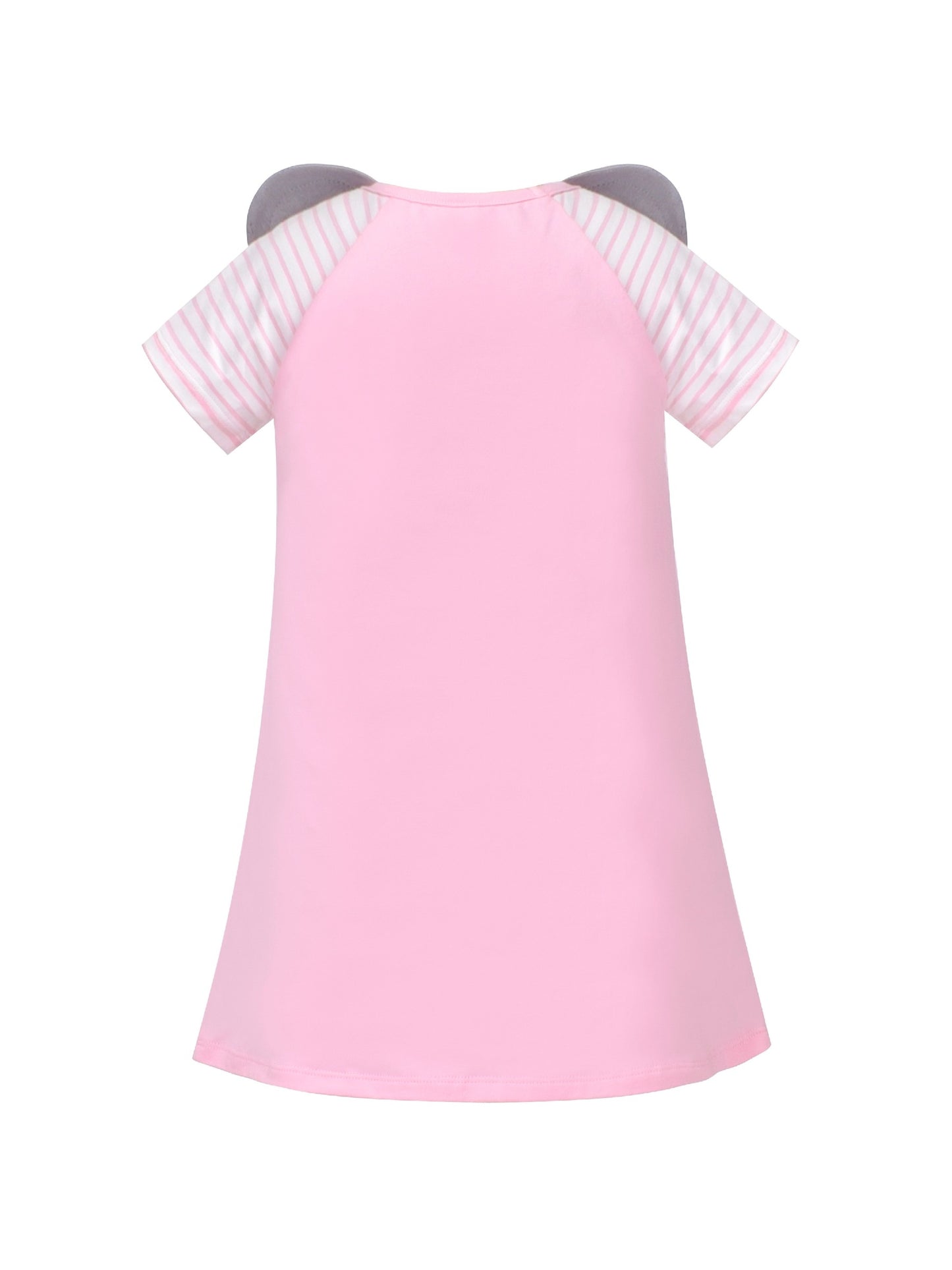 Girls Dress Tee Cotton Sunflower Petal Short Sleeve Pink