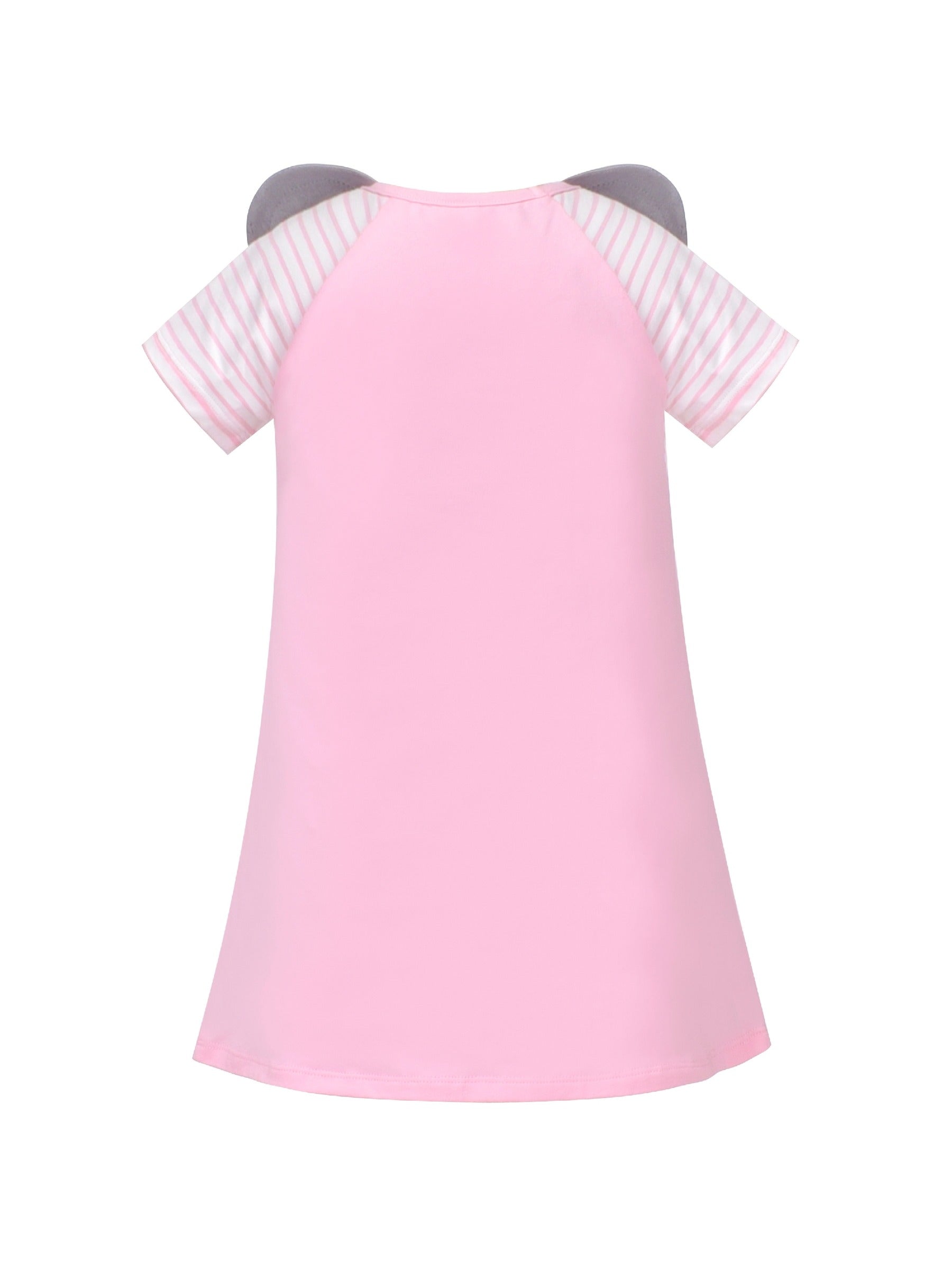 Girls Dress Tee Cotton Sunflower Petal Short Sleeve Pink