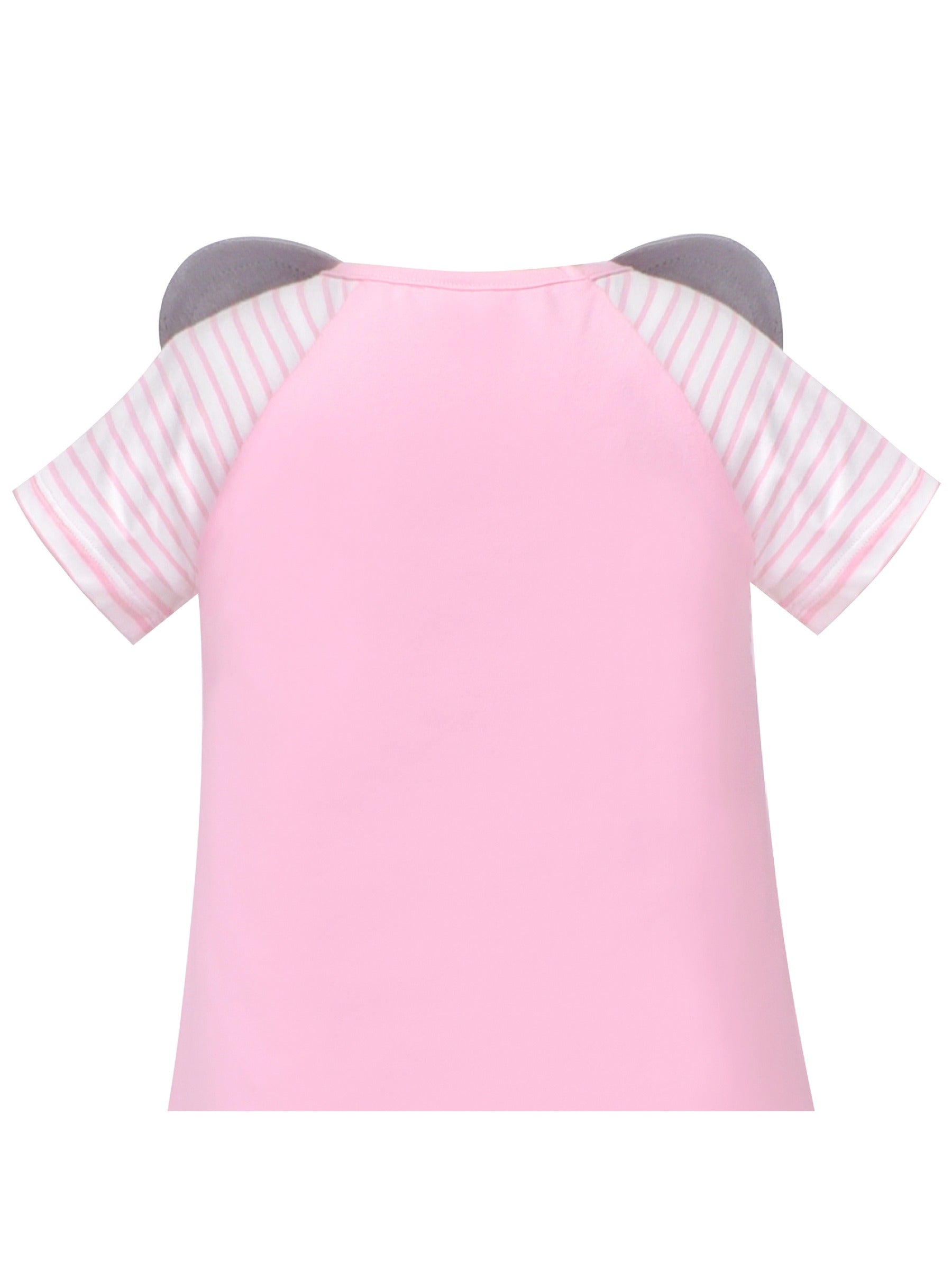 Girls Dress Tee Cotton Sunflower Petal Short Sleeve Pink
