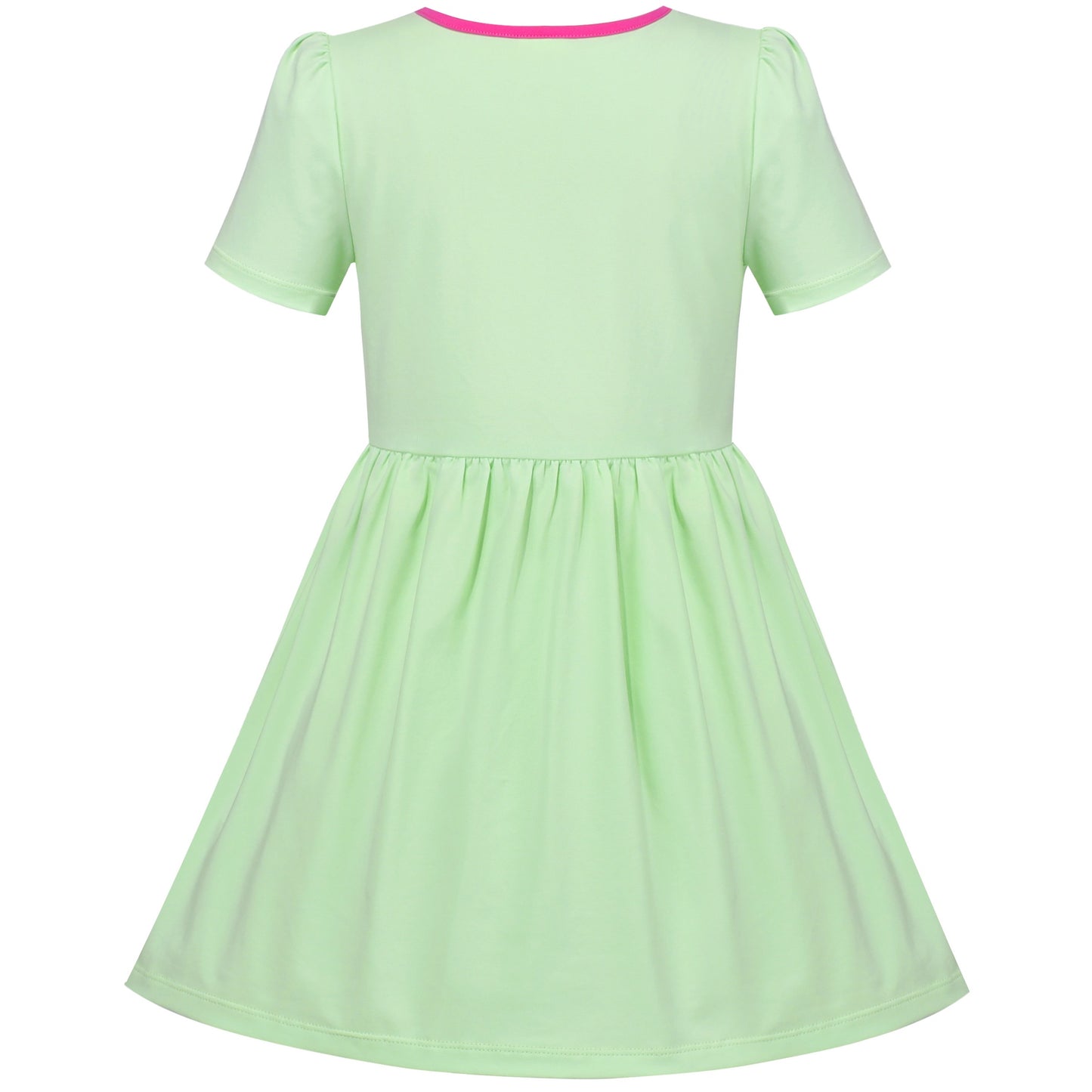 Girls Dress Blue Dot Rabbit Bunny Knitted Cotton Sundress Green