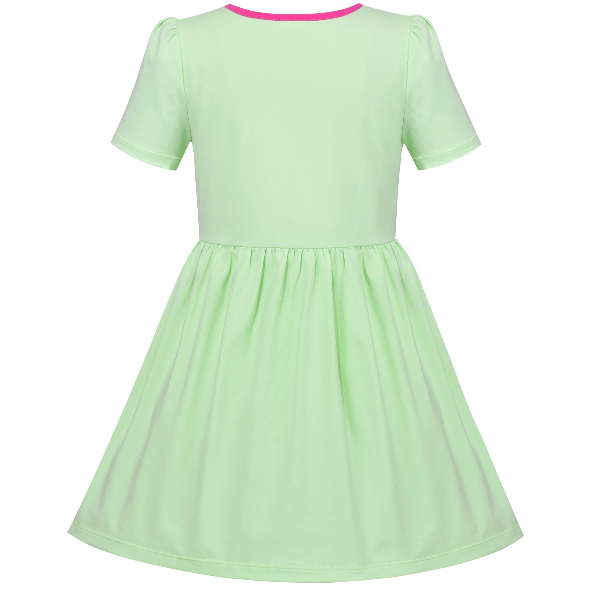 Girls Dress Blue Dot Rabbit Bunny Knitted Cotton Sundress Green