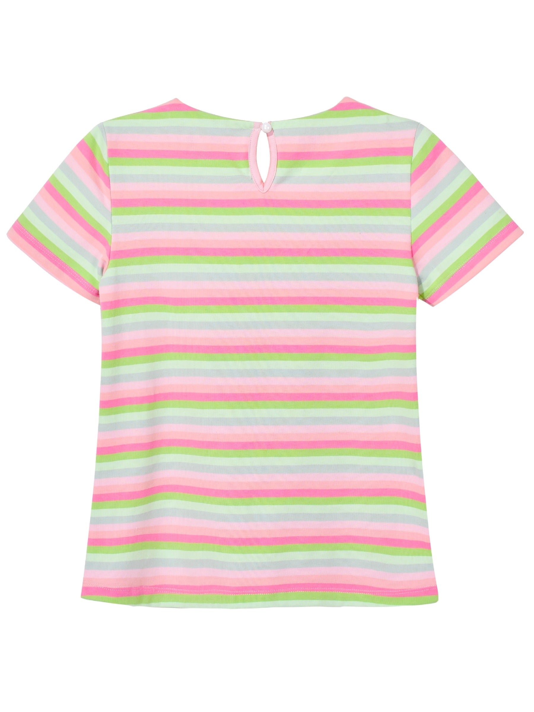 Girls Tee Shirt 2pc Set White Unicorn Rainbow Glitter Short Long Sleeve Multi-Color