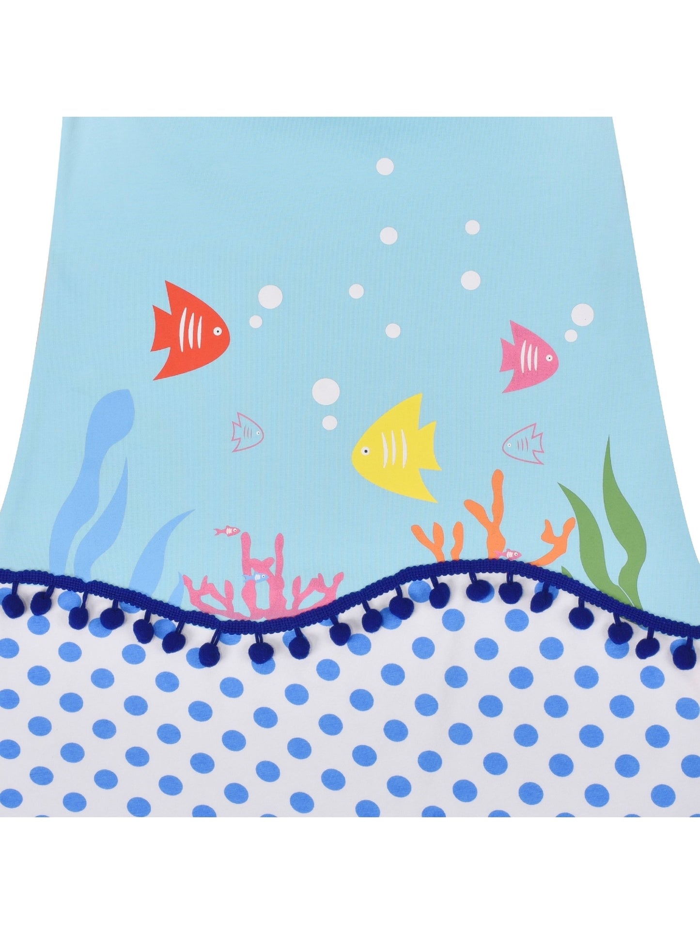 Girls Dress Tee Cotton Sunflower Petal Short Sleeve Blue