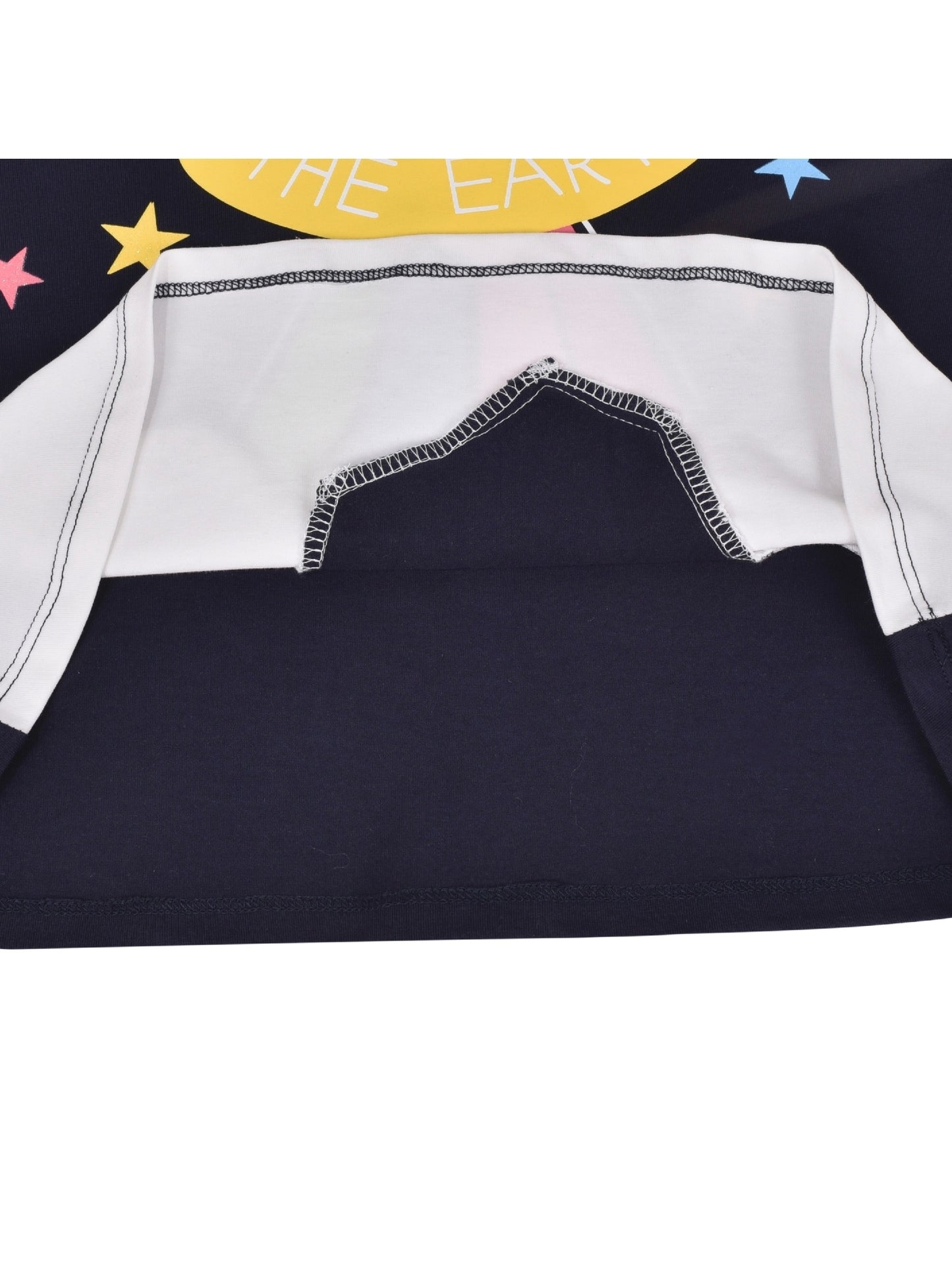 Girls Dress Tee Cotton Sunflower Petal Short Sleeve Blue