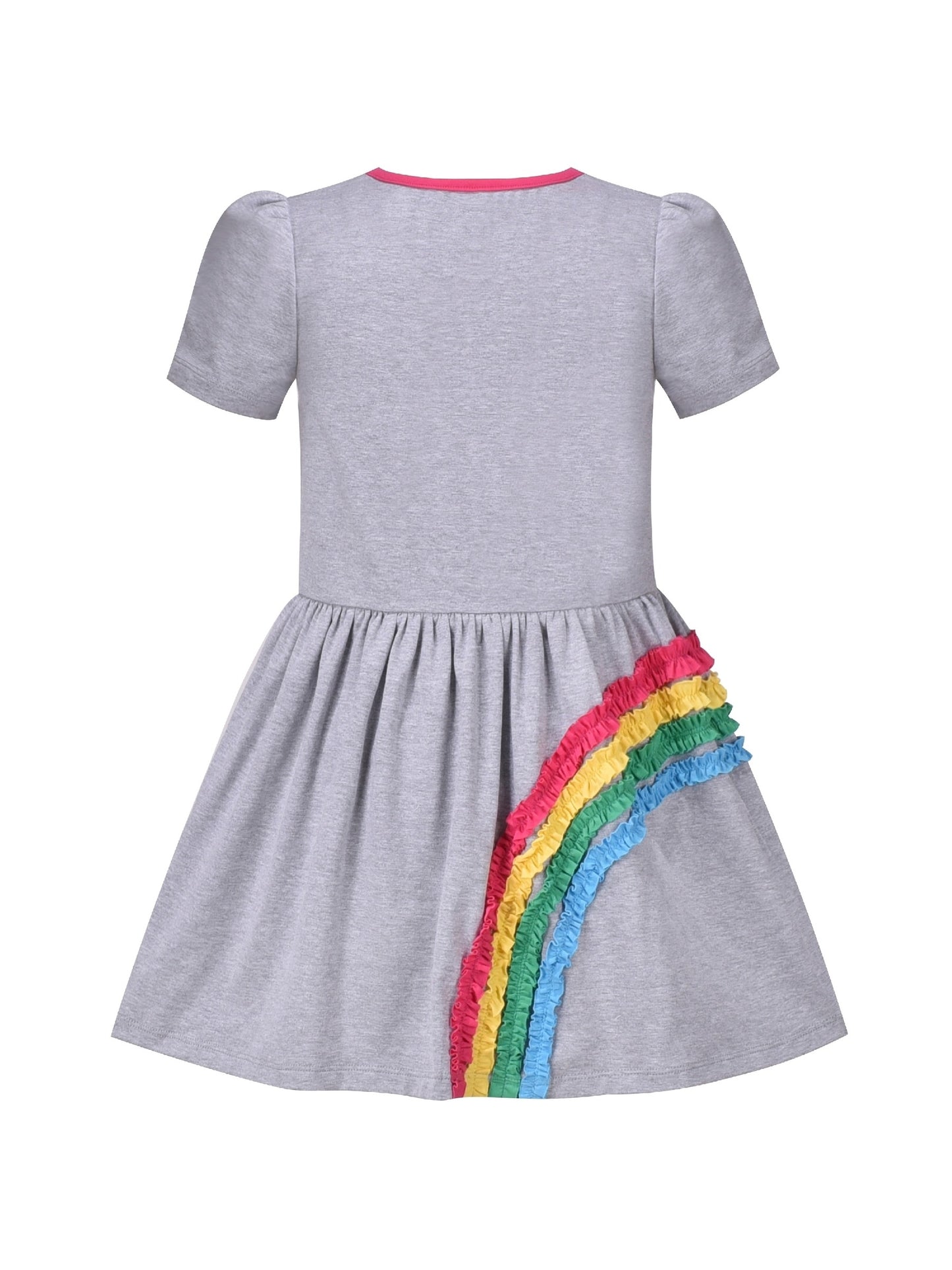 Girls Dress Blue Dot Rabbit Bunny Knitted Cotton Sundress Gray