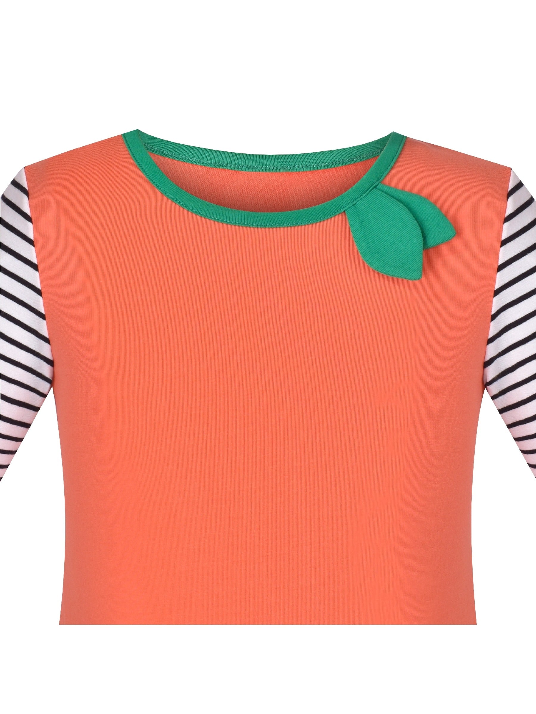 Girls Dress Red Christmas Stockings Xmas Candy Canes New Year Orange