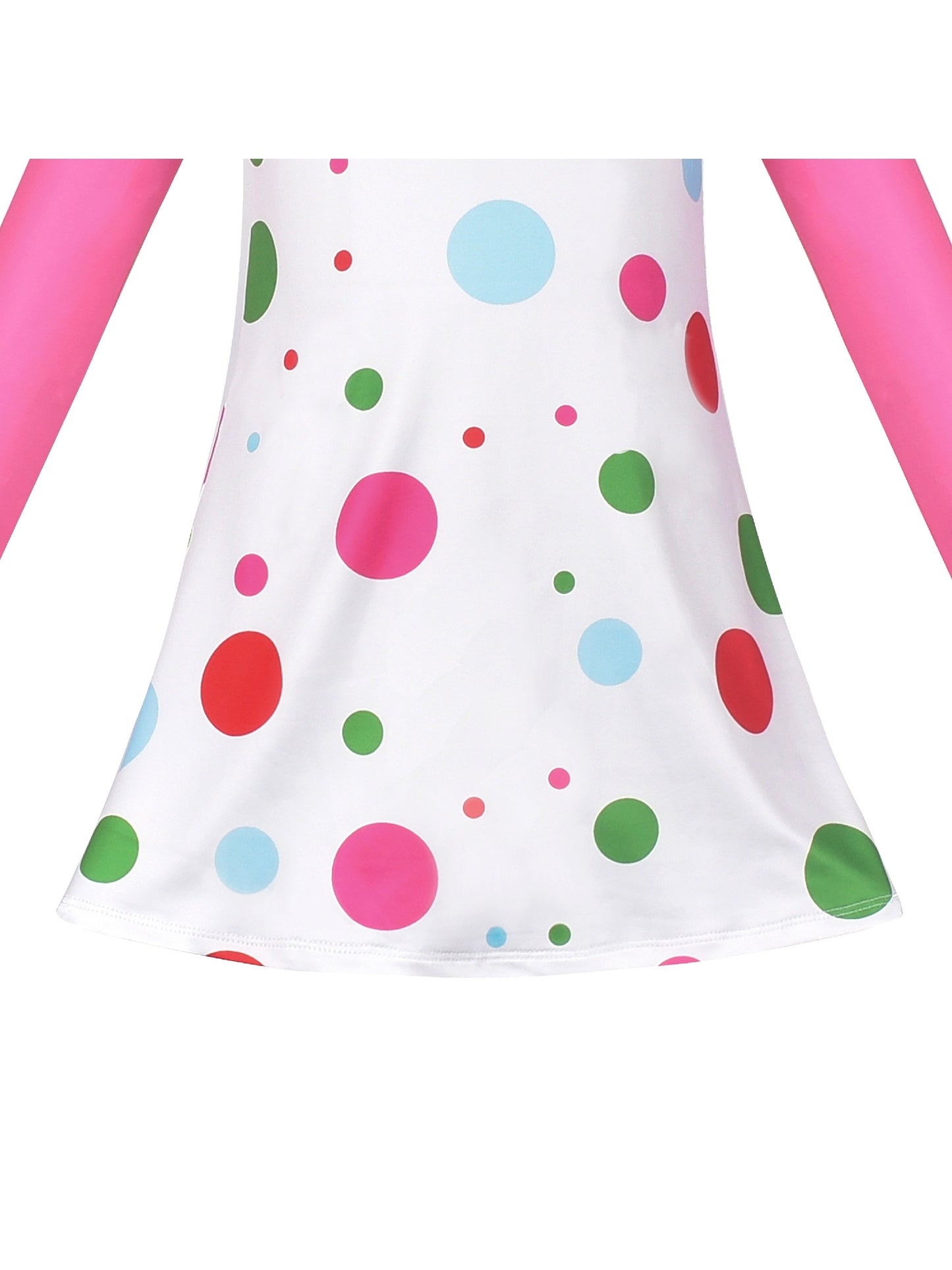 Girls Dress Red Christmas Stockings Xmas Candy Canes New Year Pink