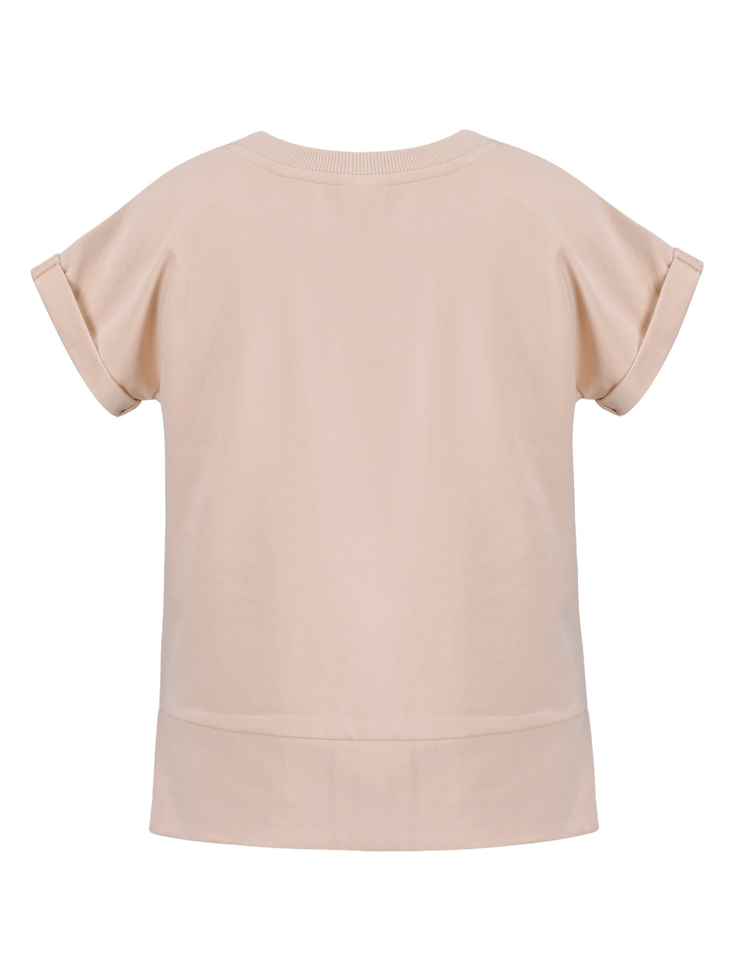 Girls Tee Sport Clothing Outfit Set Glitter Heart s Short Sleeve Beige