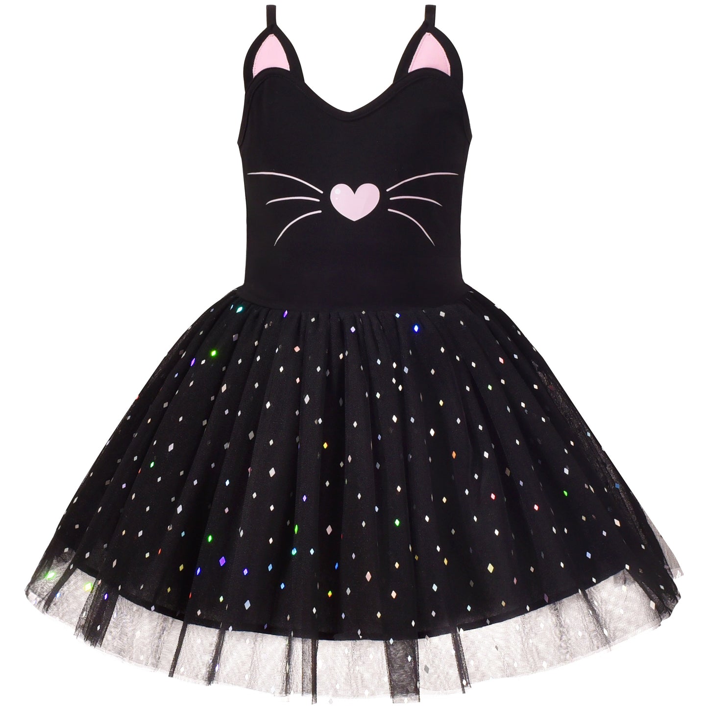 Girls Dress Pink Bow Tie Wedding Lace Tulle Overlay Layered Black
